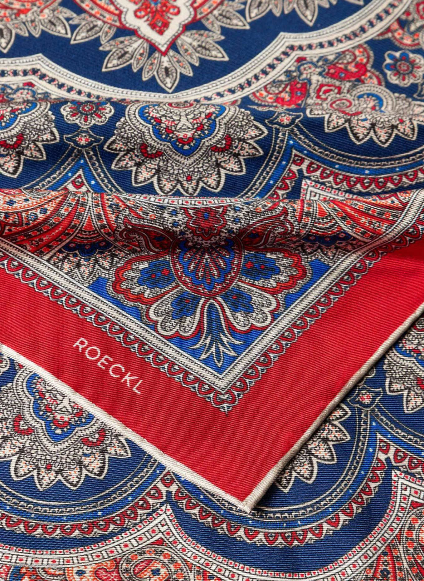 ROECKL Seidentuch FINE PAISLEY: ROT/ BLAU/ DUNKELBLAU