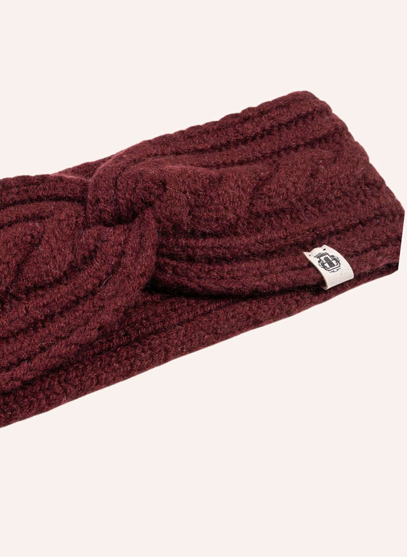 ROECKL Cashmere-Stirnband CABLED CHARM: DUNKELROT