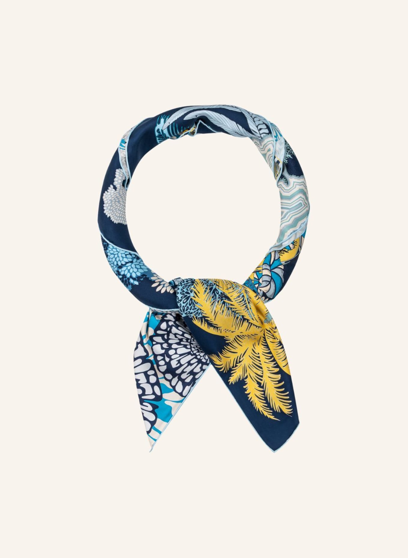 ROECKL Seidentuch LEOPARD CAMOUFLAGE: BLAU