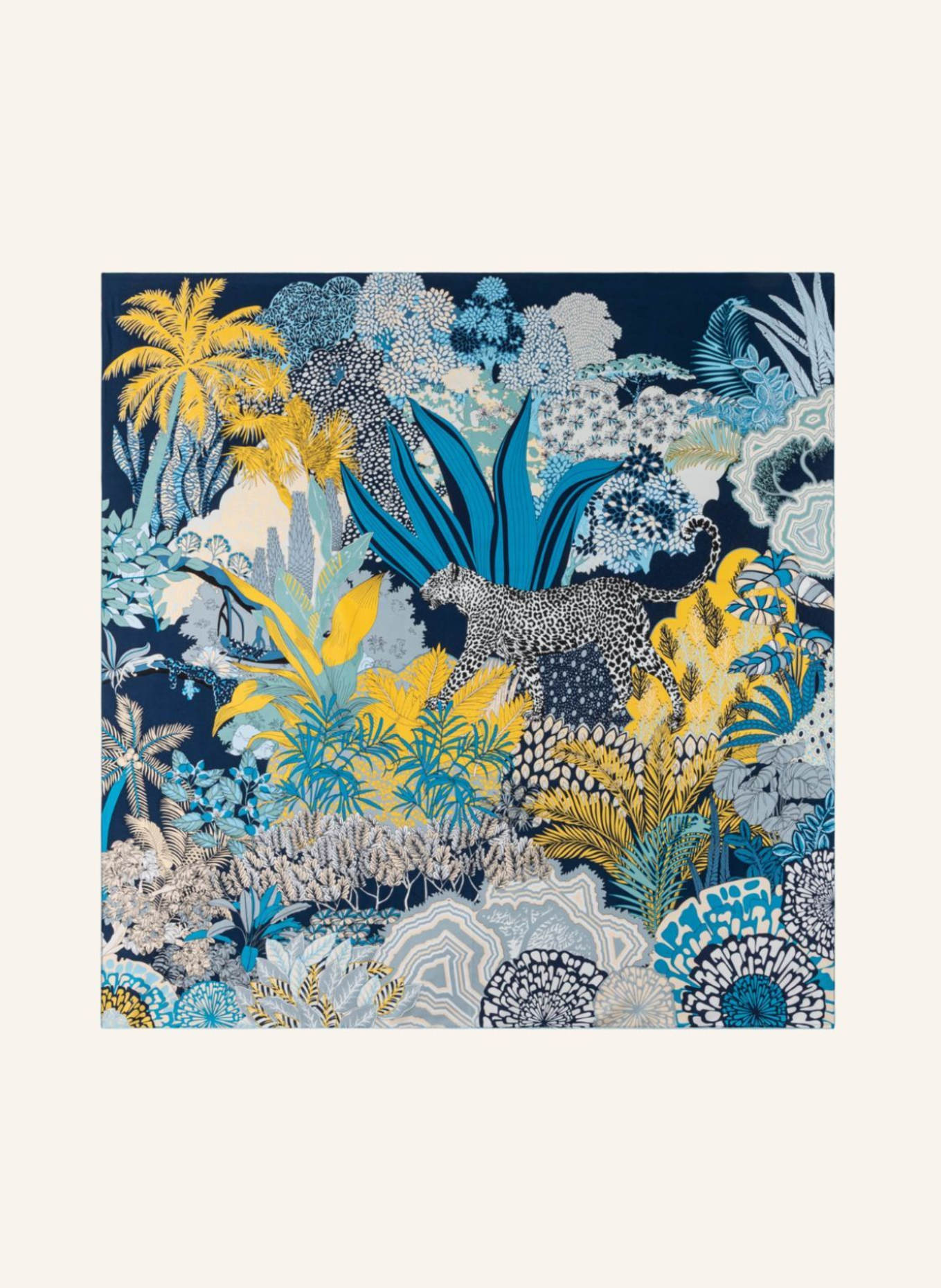 ROECKL Seidentuch LEOPARD CAMOUFLAGE: BLAU