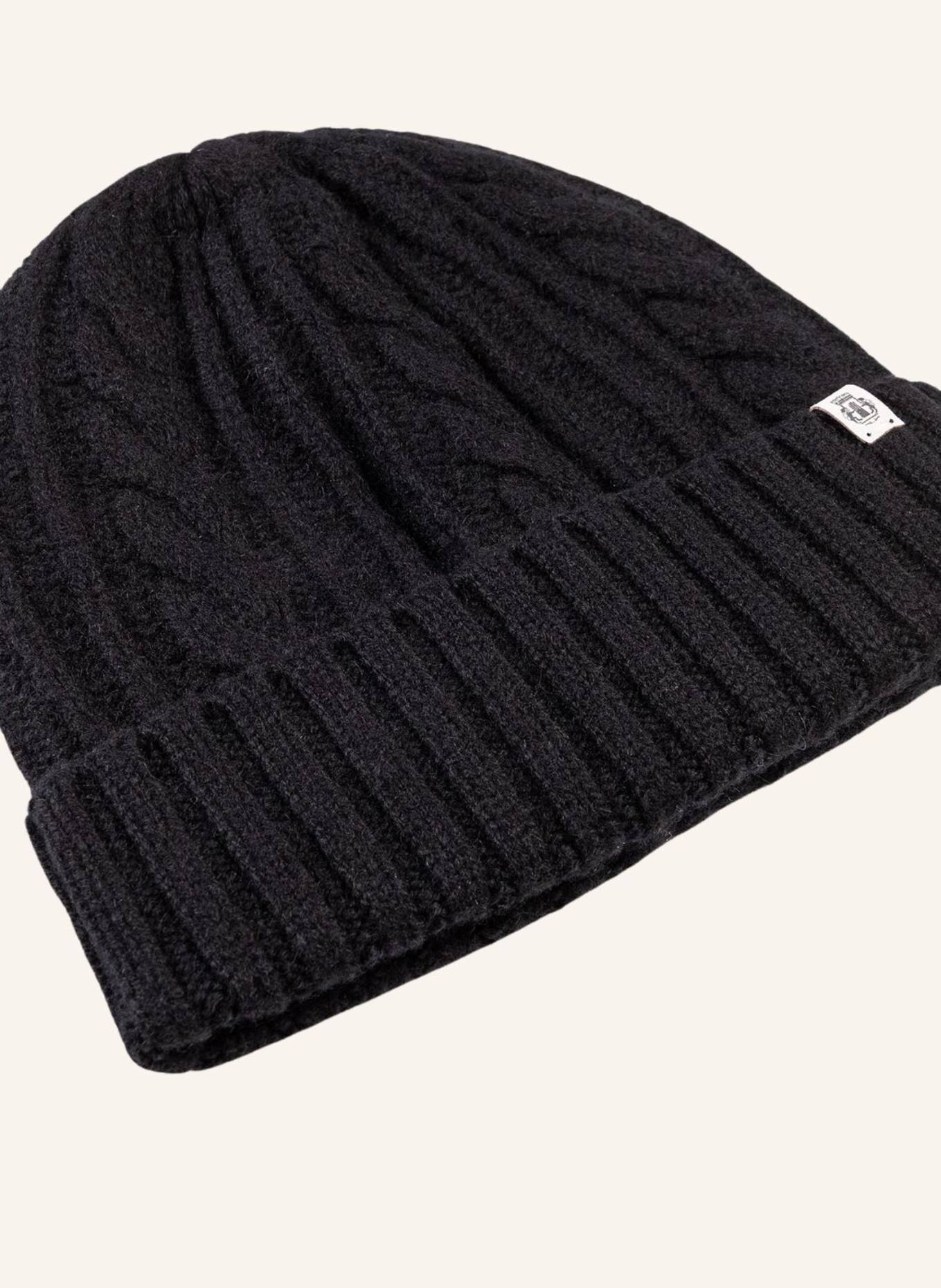 ROECKL Cashmere-Mütze CABLED CHARM: SCHWARZ