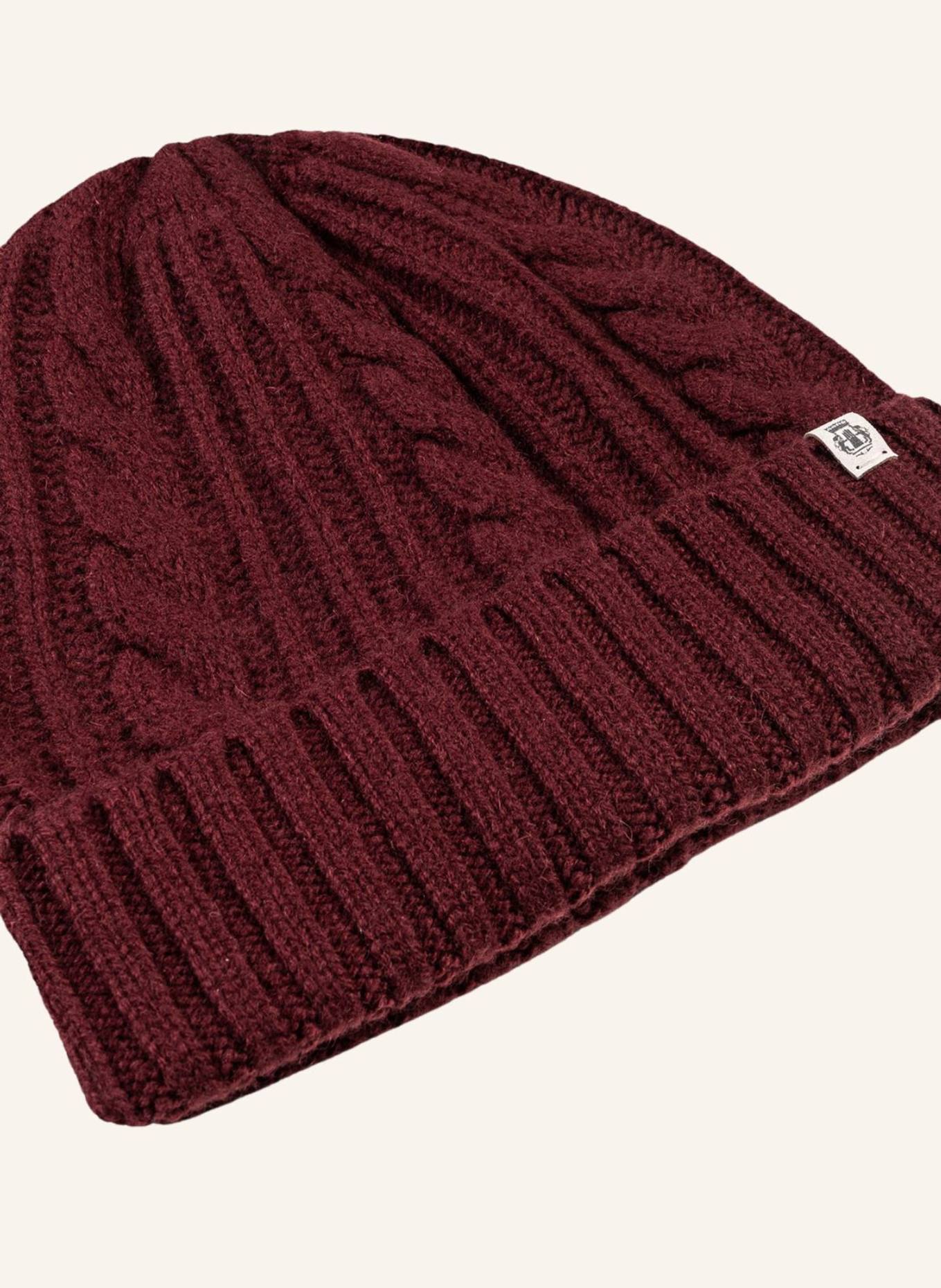 ROECKL Cashmere-Mütze CABLED CHARM: DUNKELROT