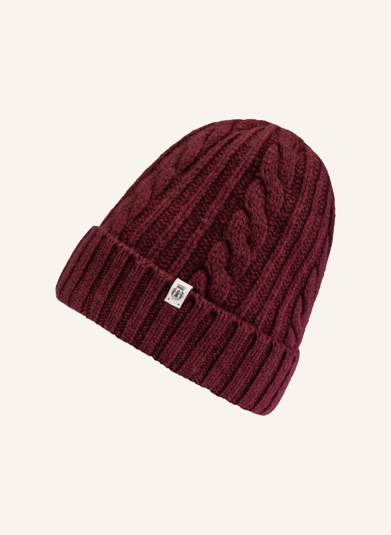 ROECKL Cashmere-Mütze CABLED CHARM: DUNKELROT