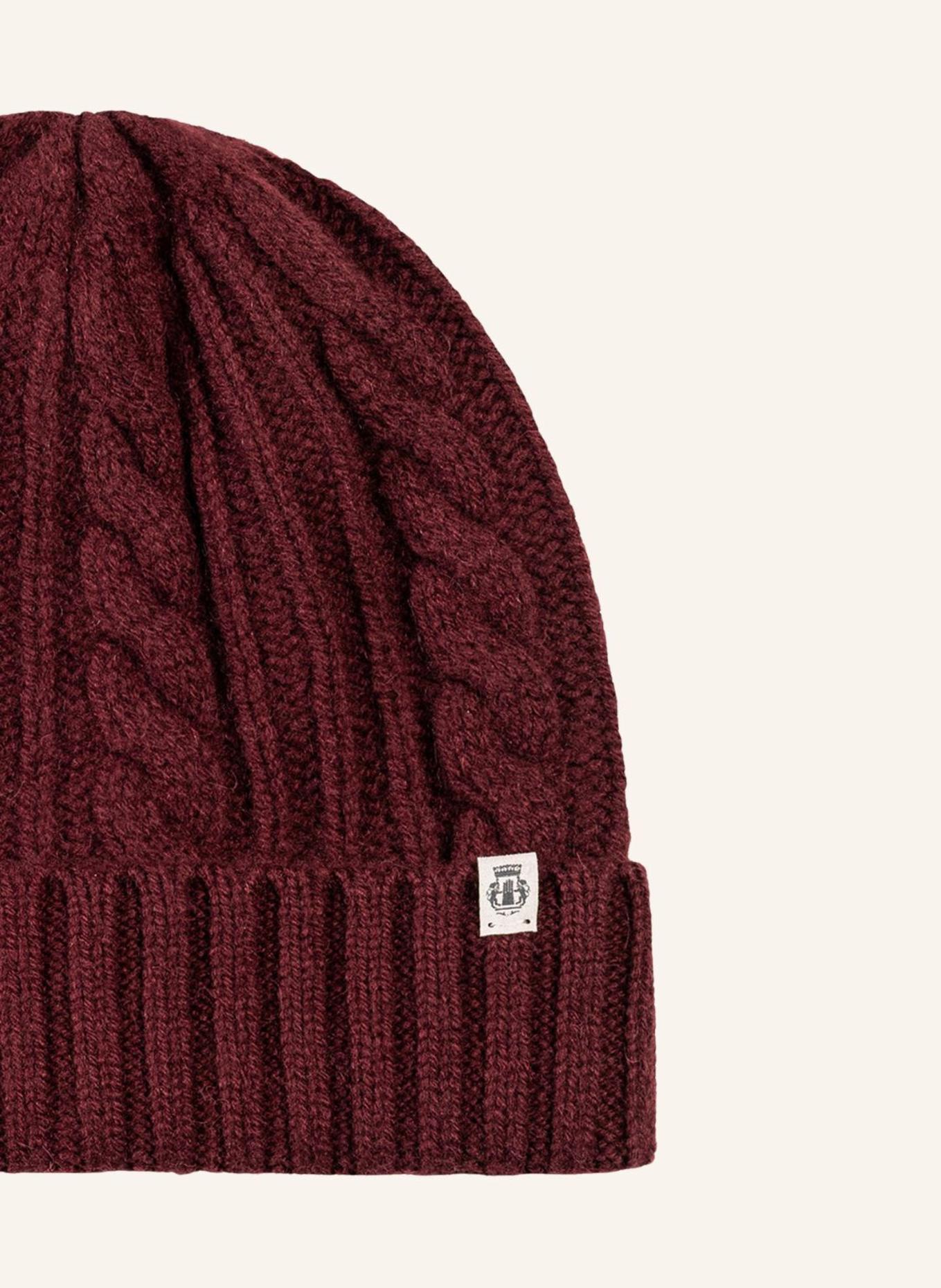 ROECKL Cashmere-Mütze CABLED CHARM: DUNKELROT