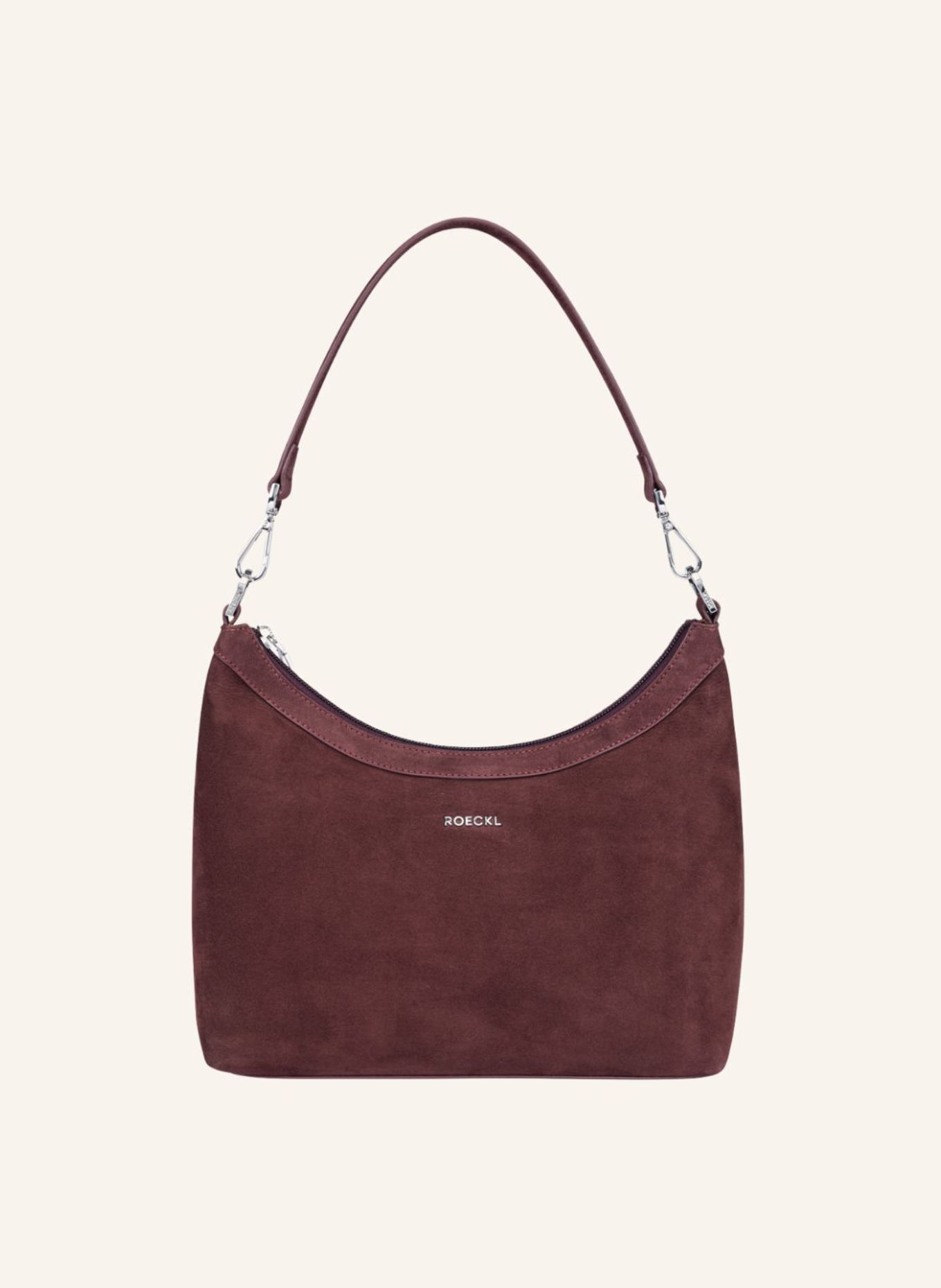 ROECKL Schultertasche DIANA NUBUK SMALL: DUNKELROT/ LILA