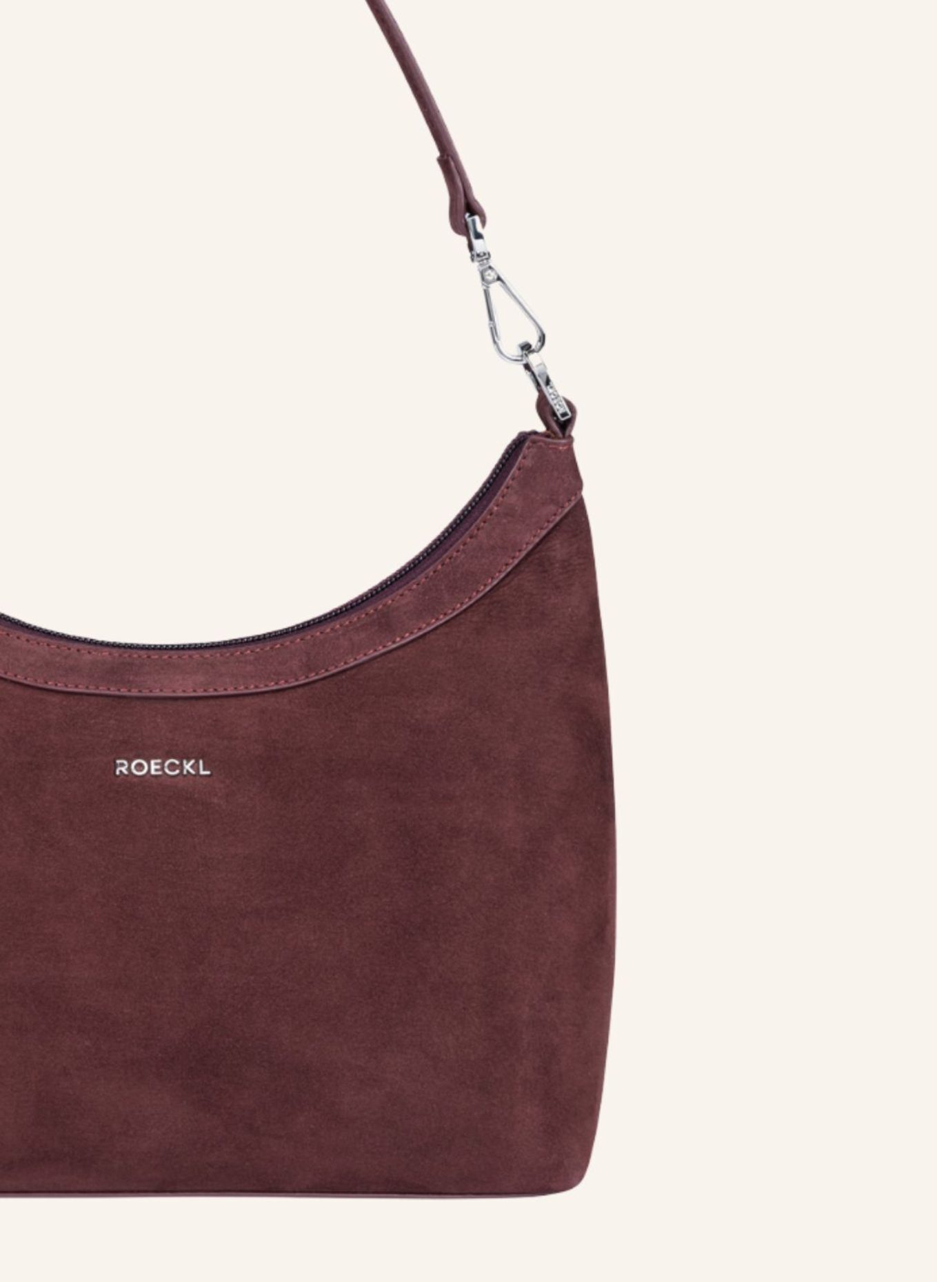 ROECKL Schultertasche DIANA NUBUK SMALL: DUNKELROT/ LILA