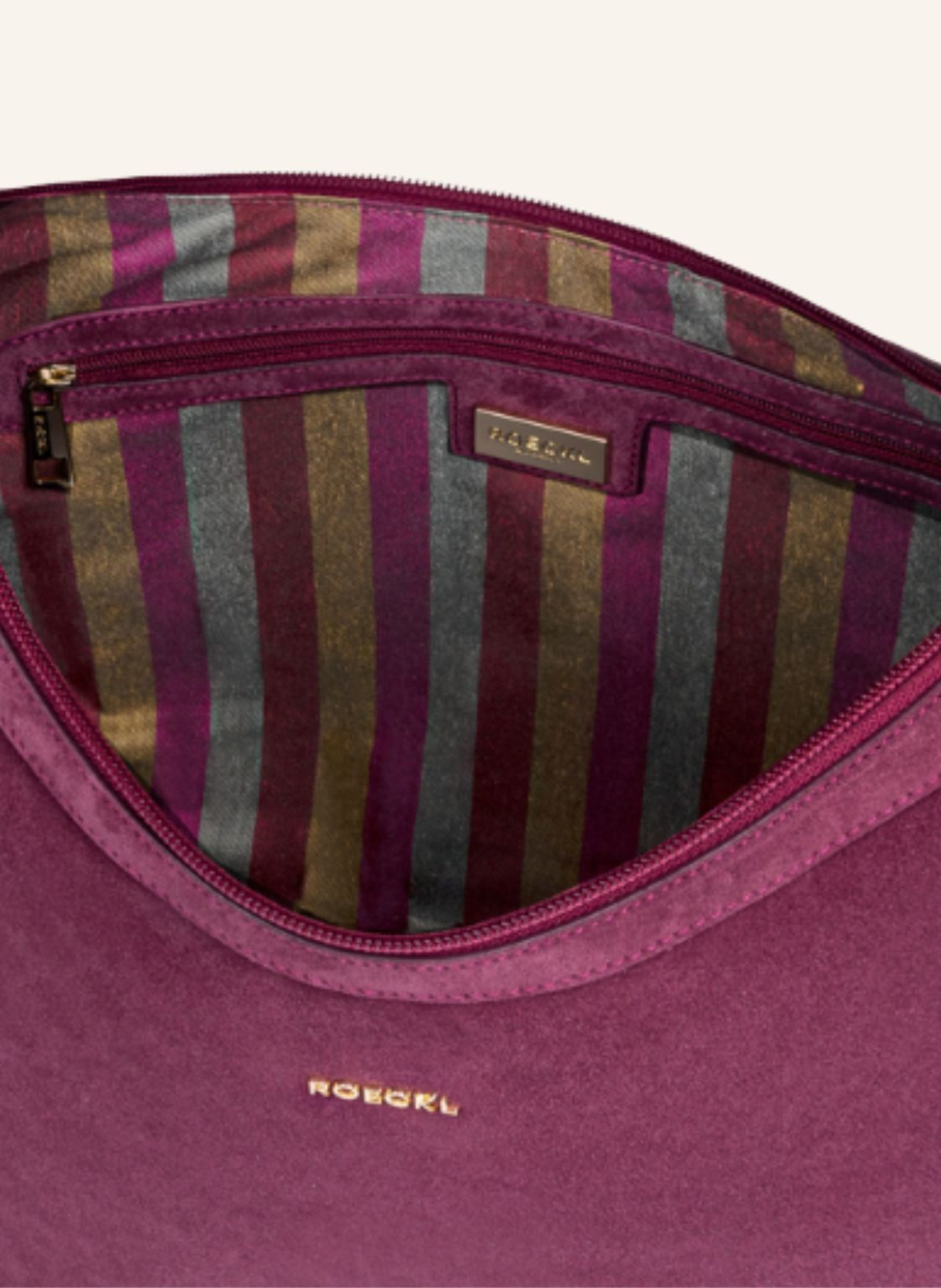 ROECKL Schultertasche LIBERTY NUBUK SMALL: LILA/ FUCHSIA