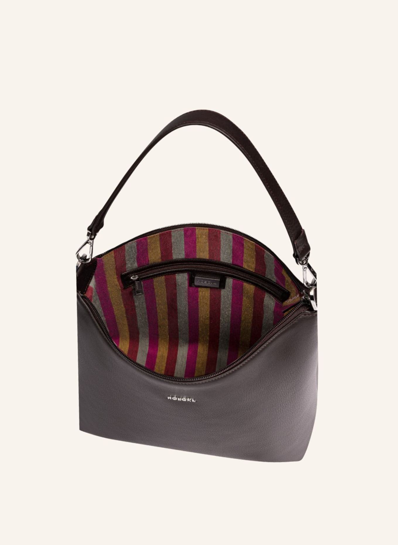 ROECKL Schultertasche DIANA GRAINED MEDIUM GRAINED: BRAUN/ DUNKELBRAUN