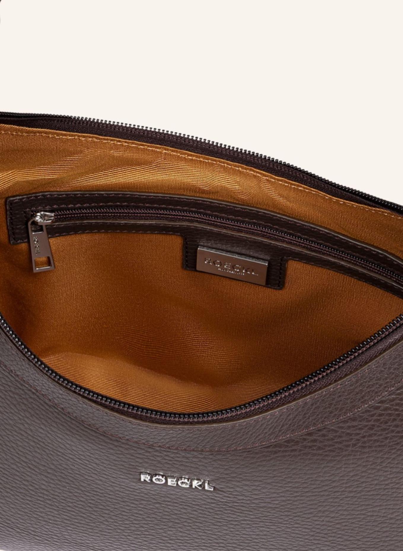 ROECKL Schultertasche DIANA GRAINED SMALL: BRAUN/ DUNKELBRAUN