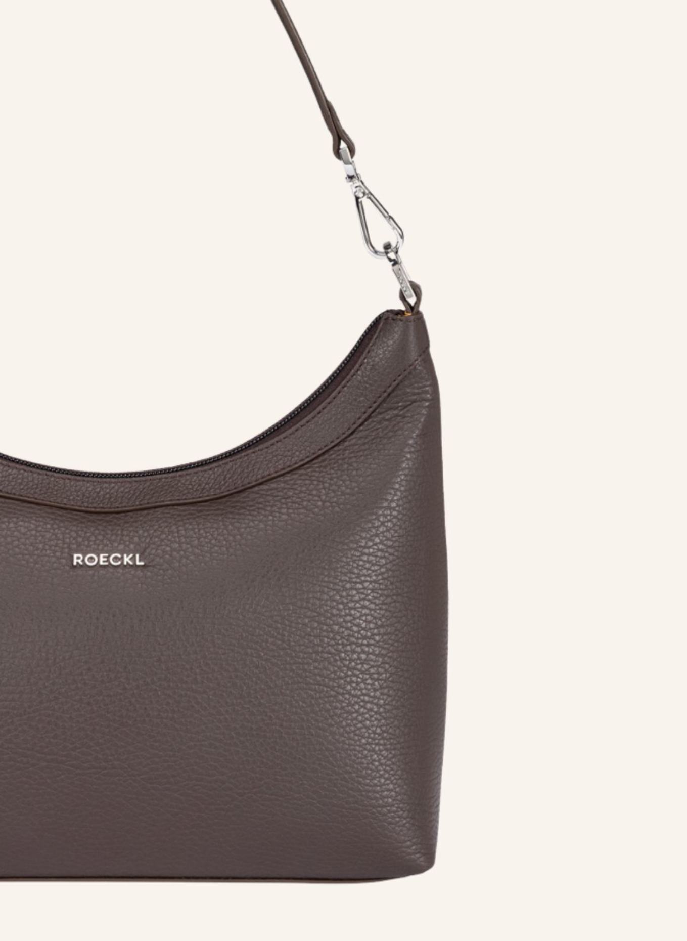 ROECKL Schultertasche DIANA GRAINED SMALL: BRAUN/ DUNKELBRAUN