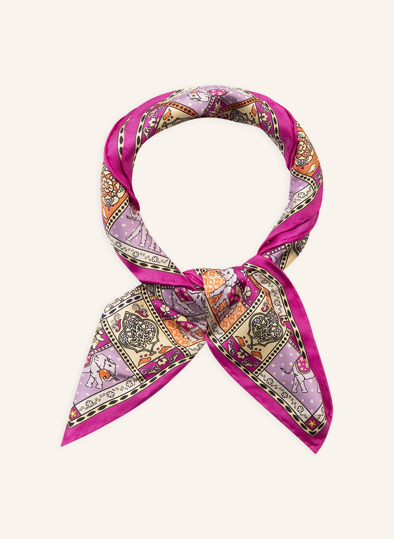 ROECKL Seidentuch LUCKY ELEPHANT: ROSA/ LILA/ PINK