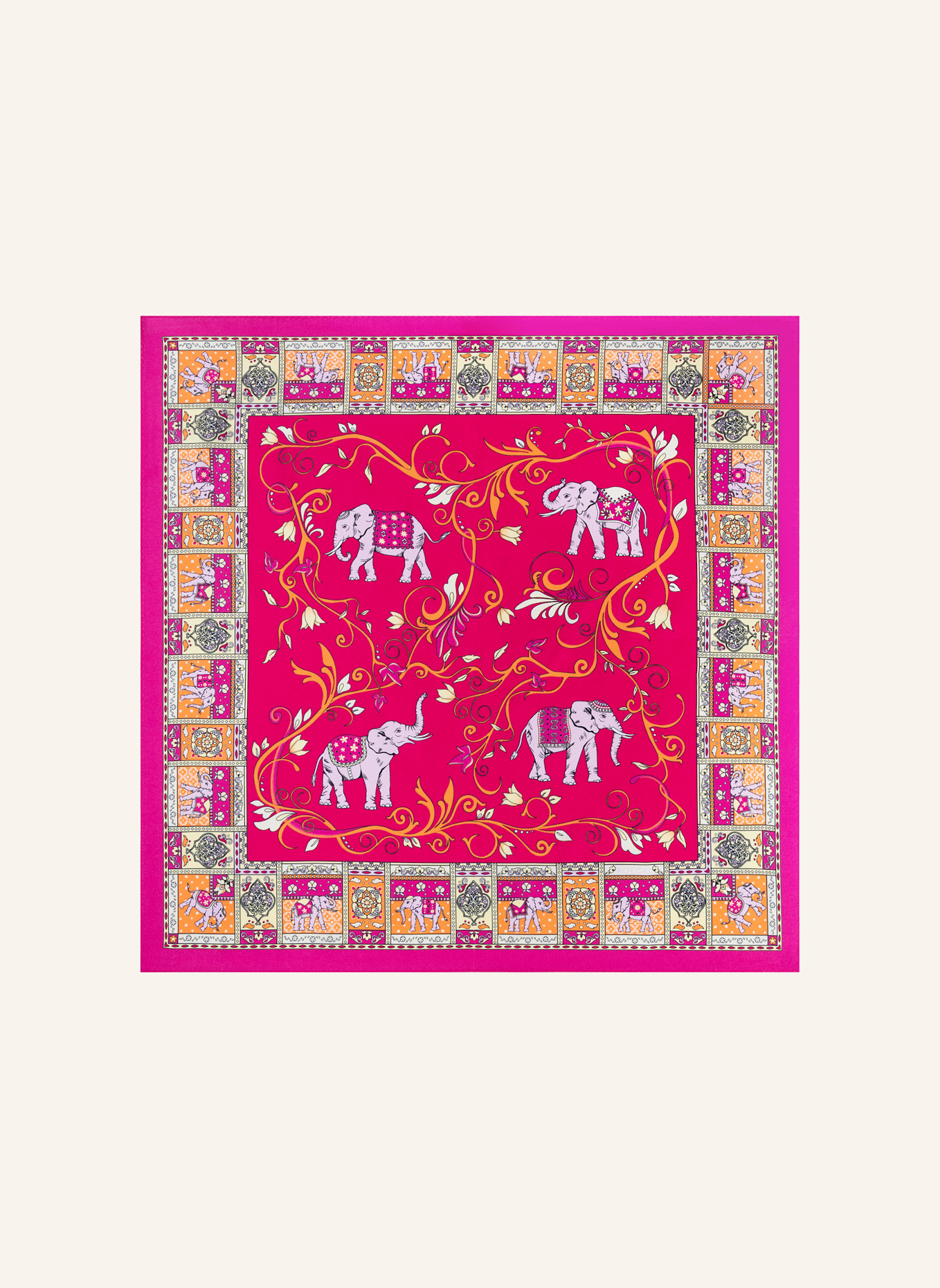ROECKL Seidentuch LUCKY ELEPHANT: ROSA/ LILA/ PINK
