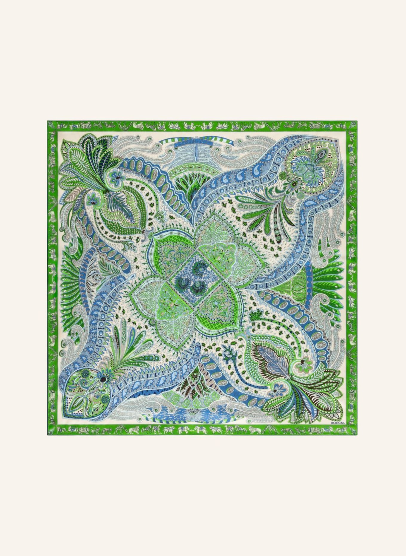 ROECKL Seidentuch VIBRANT PAISLEY: HELLGRÜN