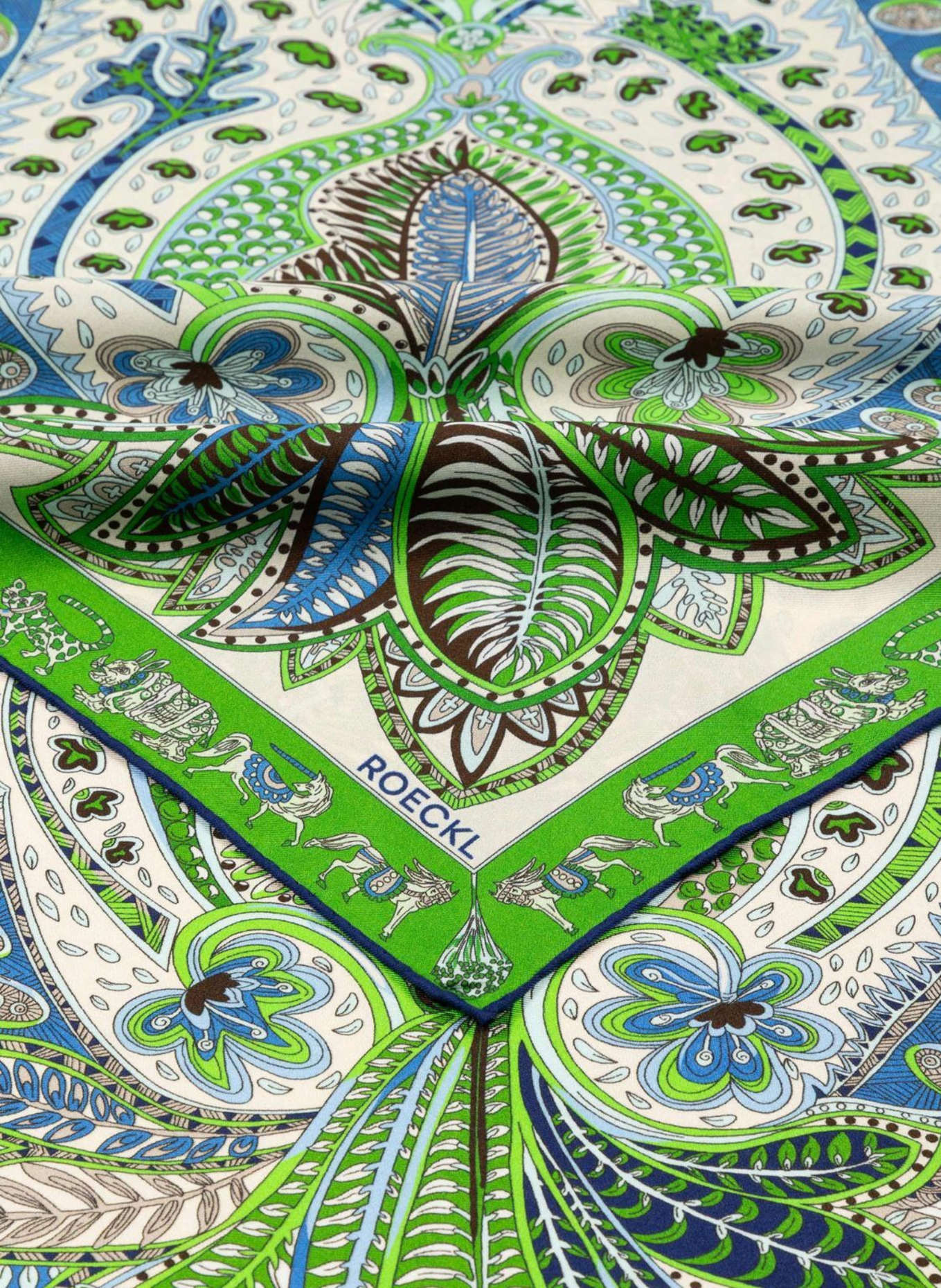 ROECKL Seidentuch VIBRANT PAISLEY: HELLGRÜN