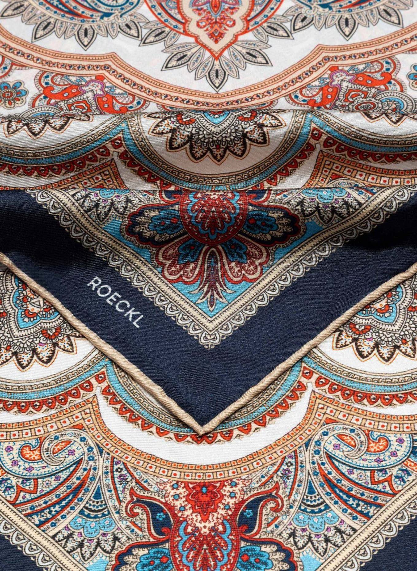 ROECKL Seidentuch FINE PAISLEY: DUNKELBLAU