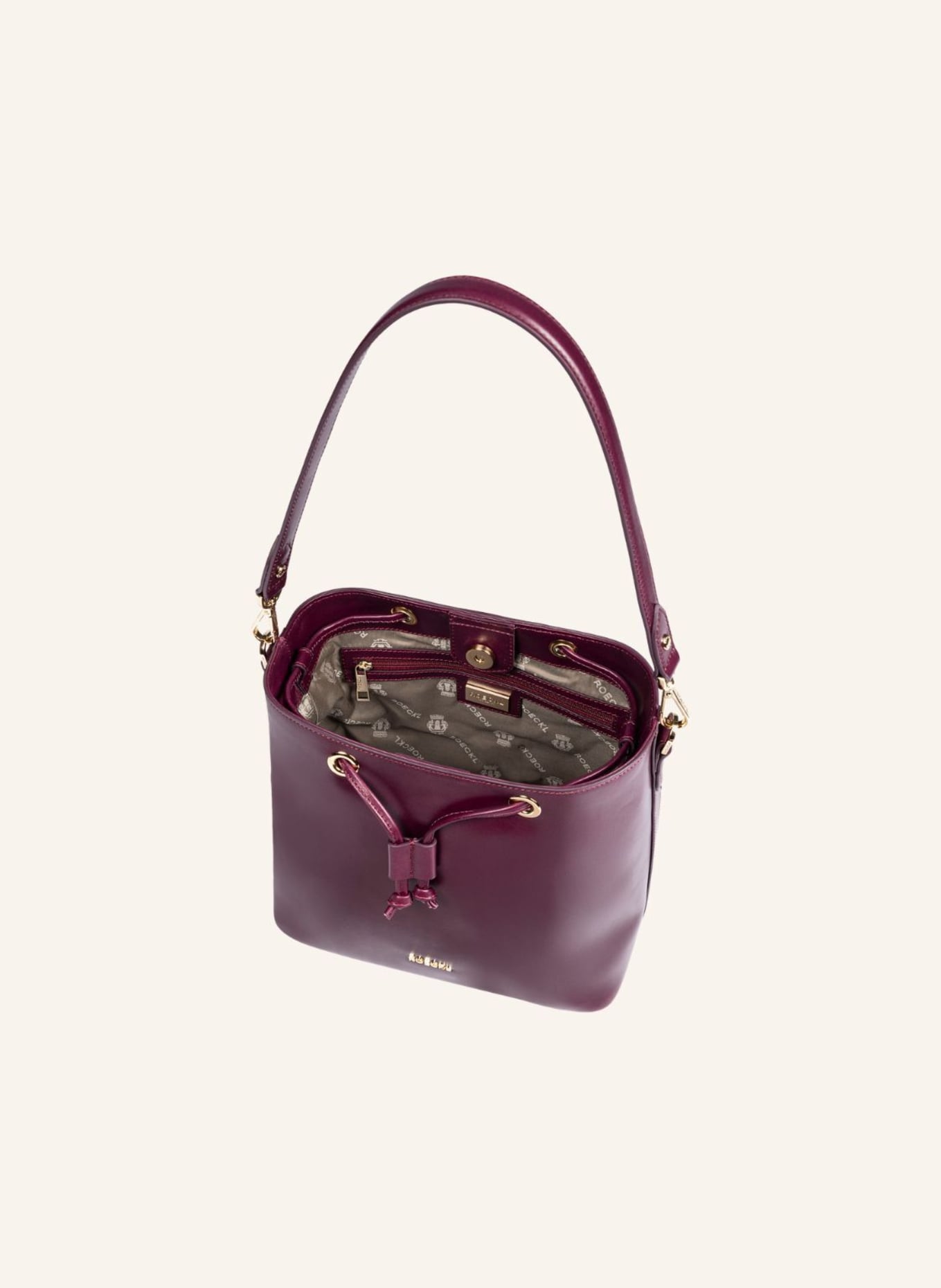 ROECKL Schultertasche PITTI MEDIUM: LILA/ DUNKELROT