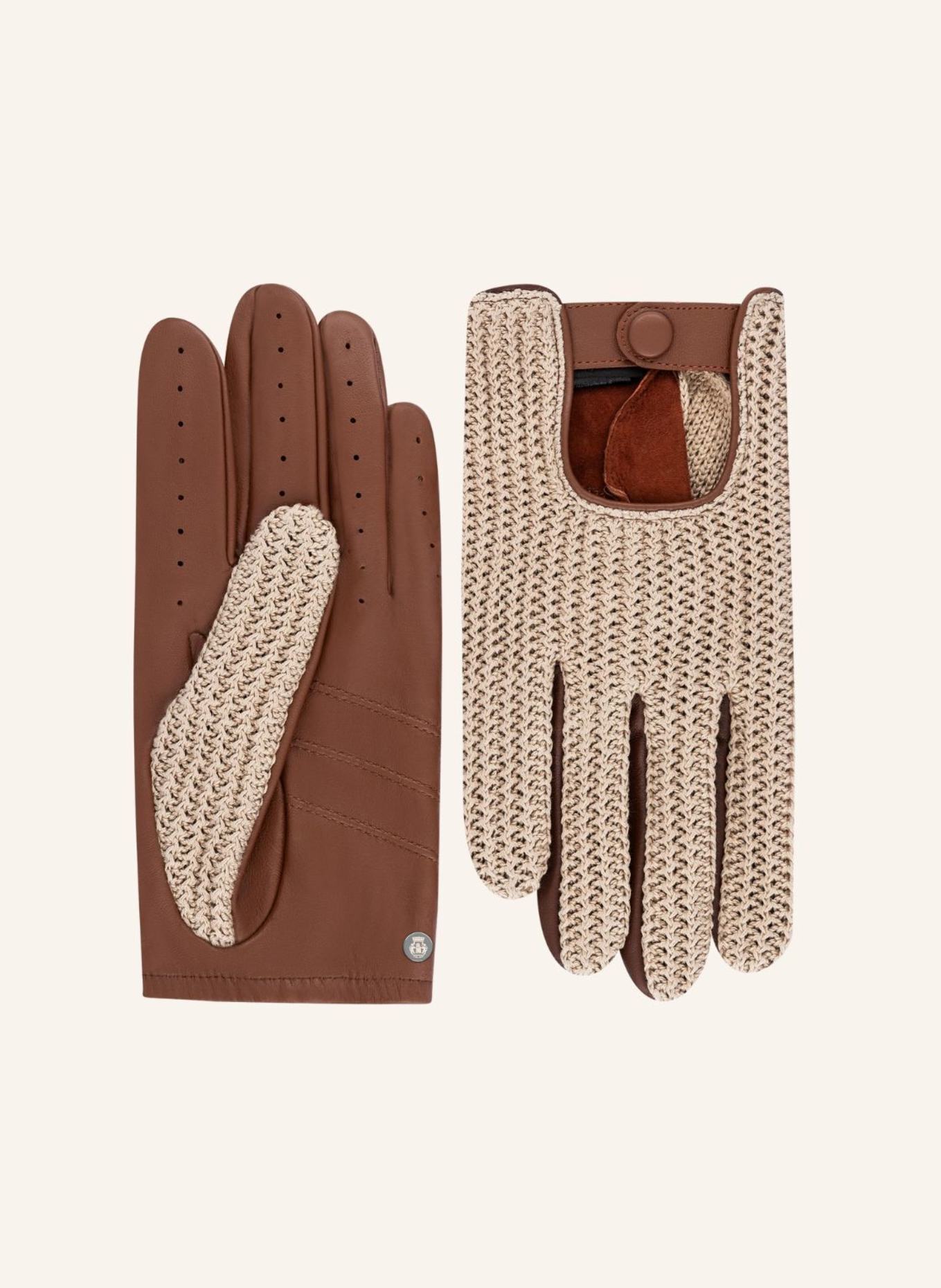 ROECKL Handschuh LE MANS AUTOFAHRER: COGNAC/ BRAUN/ CAMEL