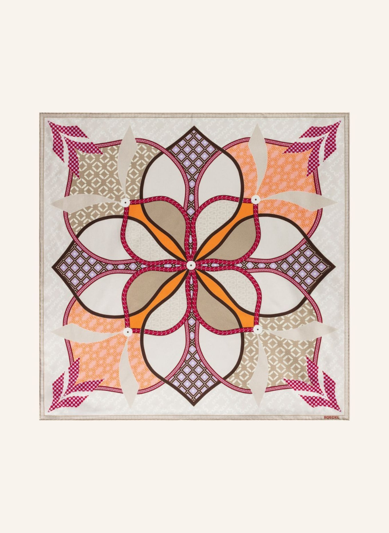 ROECKL Seidentuch FLOWER MANDALA: BEIGE