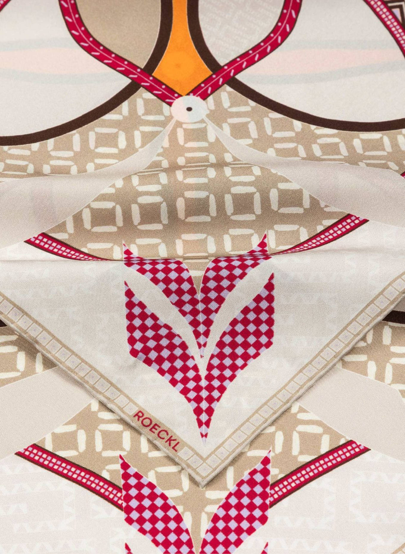 ROECKL Seidentuch FLOWER MANDALA: BEIGE