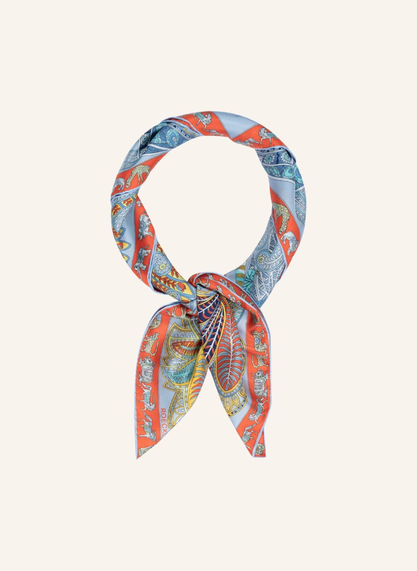 ROECKL Seidentuch VIBRANT PAISLEY: HELLBLAU