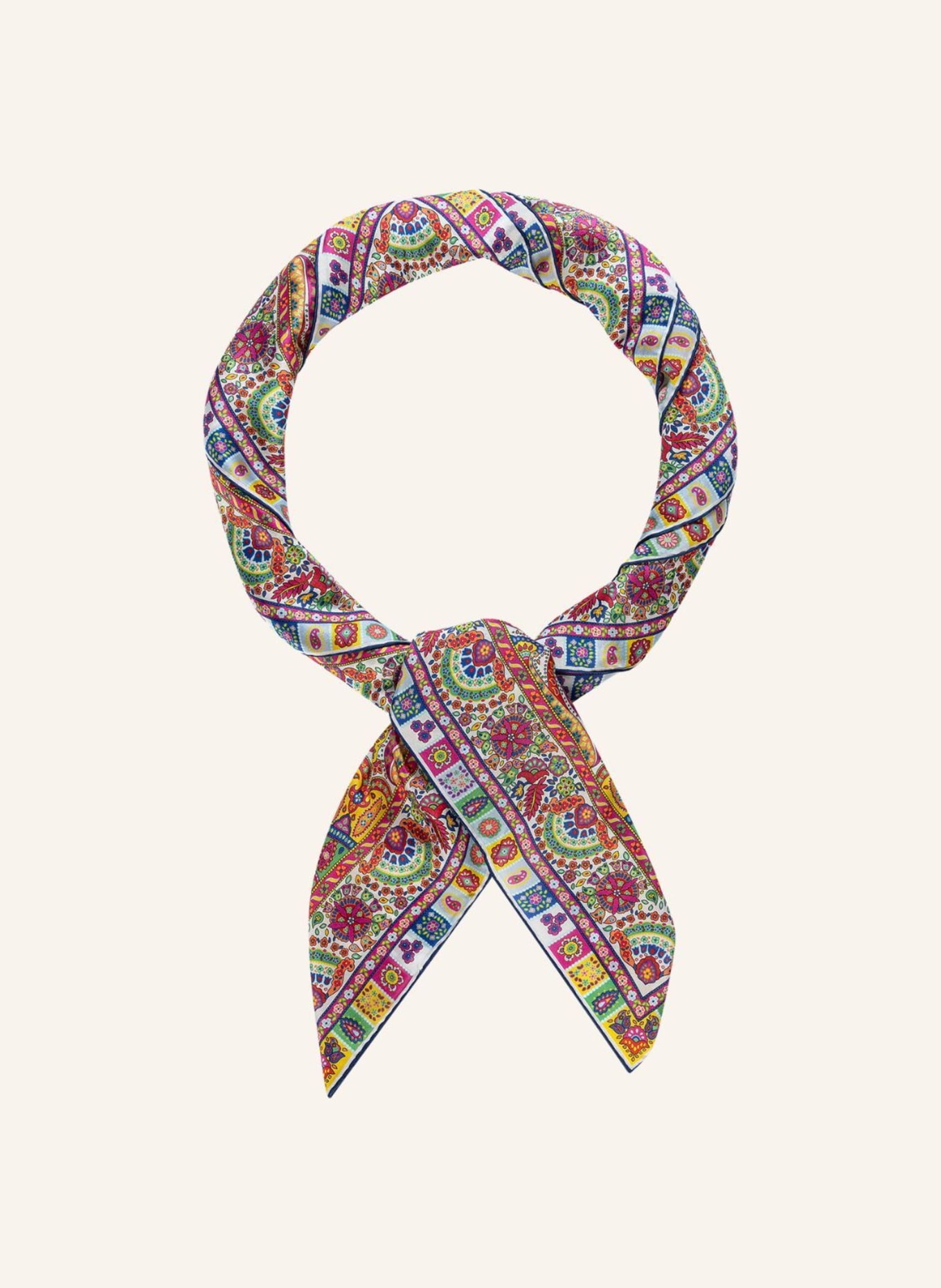 ROECKL Seidentuch CIRCLULAR PAISLEY: PINK/ GRÜN