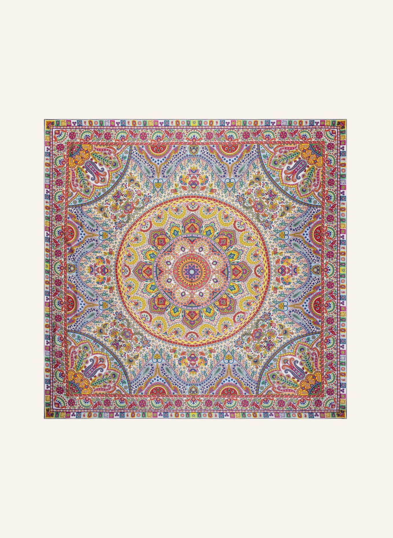 ROECKL Seidentuch CIRCLULAR PAISLEY: PINK/ GRÜN