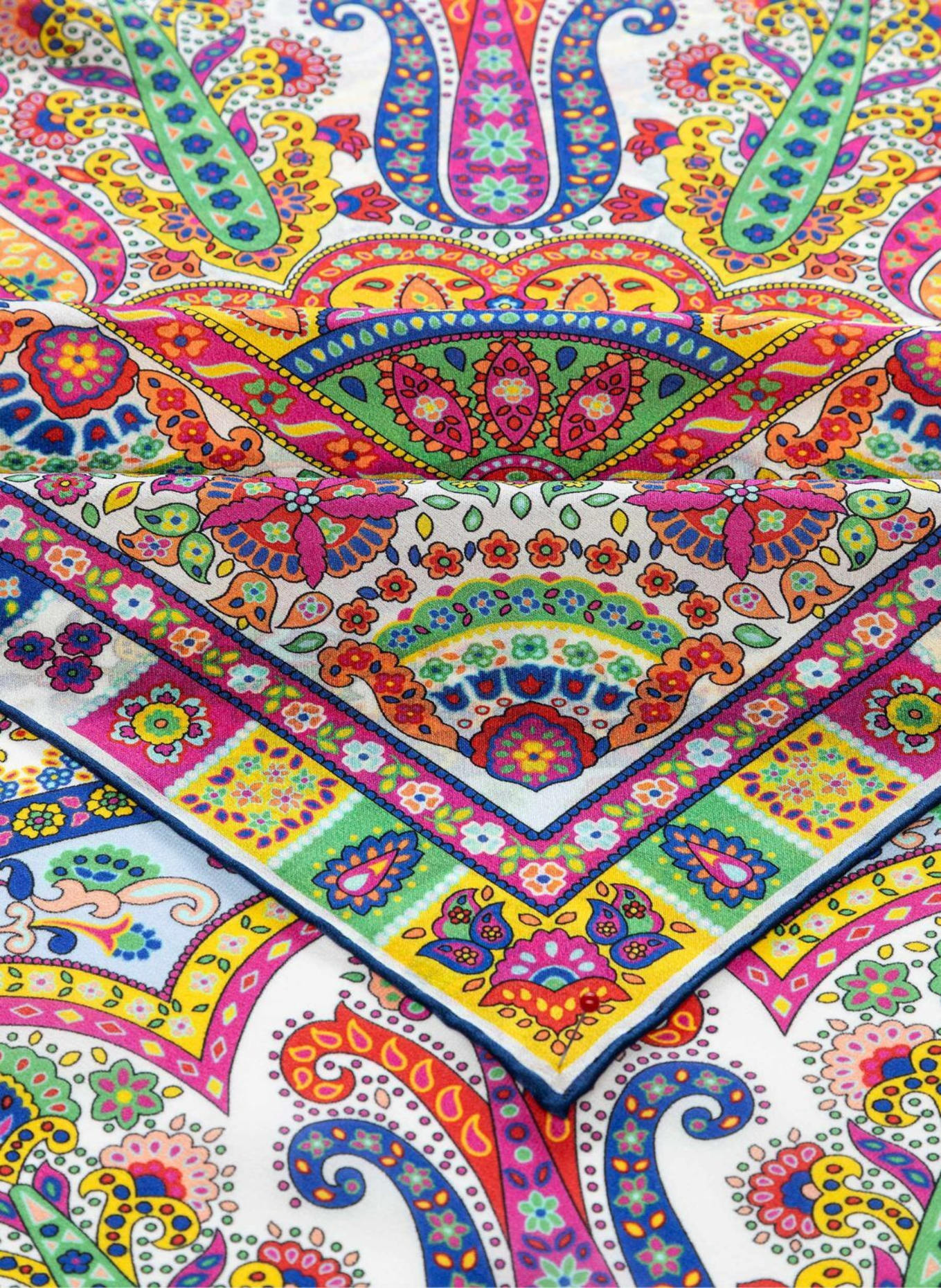 ROECKL Seidentuch CIRCLULAR PAISLEY: PINK/ GRÜN