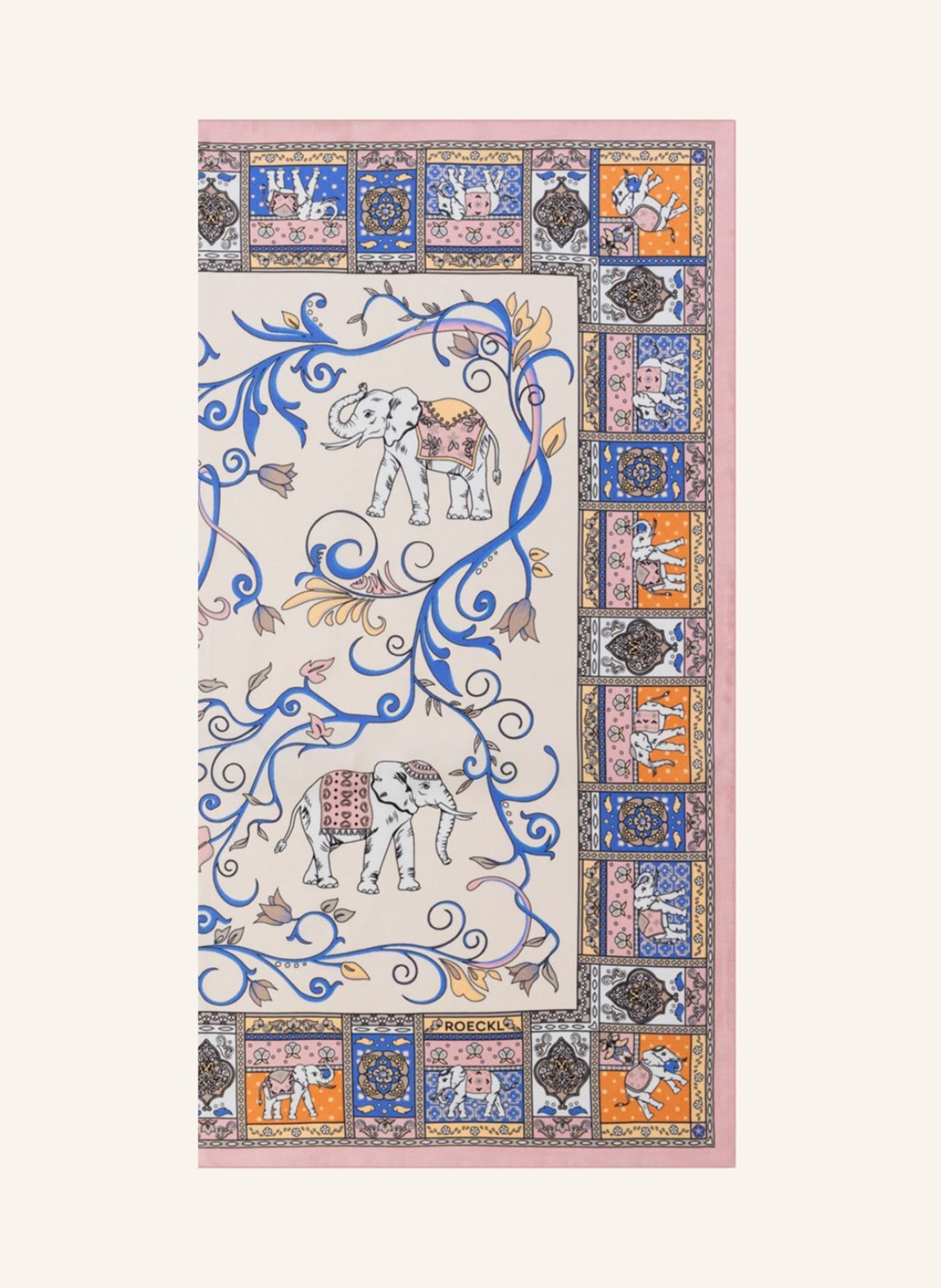 ROECKL Tücher LUCKY ELEPHANT: GRÜN/ WEISS/ BEIGE