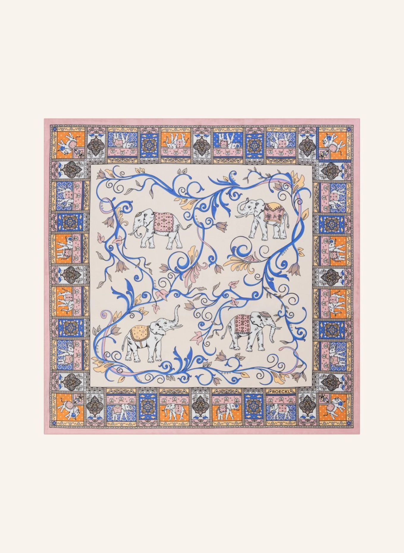 ROECKL Tücher LUCKY ELEPHANT: GRÜN/ WEISS/ BEIGE