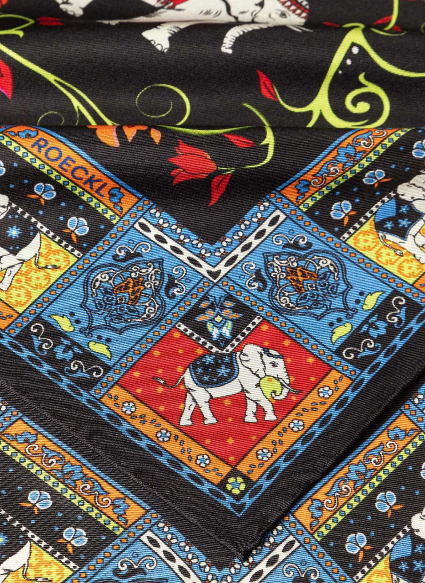 ROECKL Seidentuch LUCKY ELEPHANT: SCHWARZ/ BEIGE