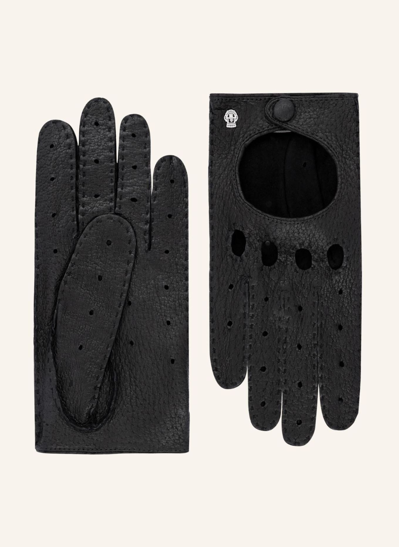 ROECKL Lederhandschuhe COMO AUTOFAHRER: SCHWARZ