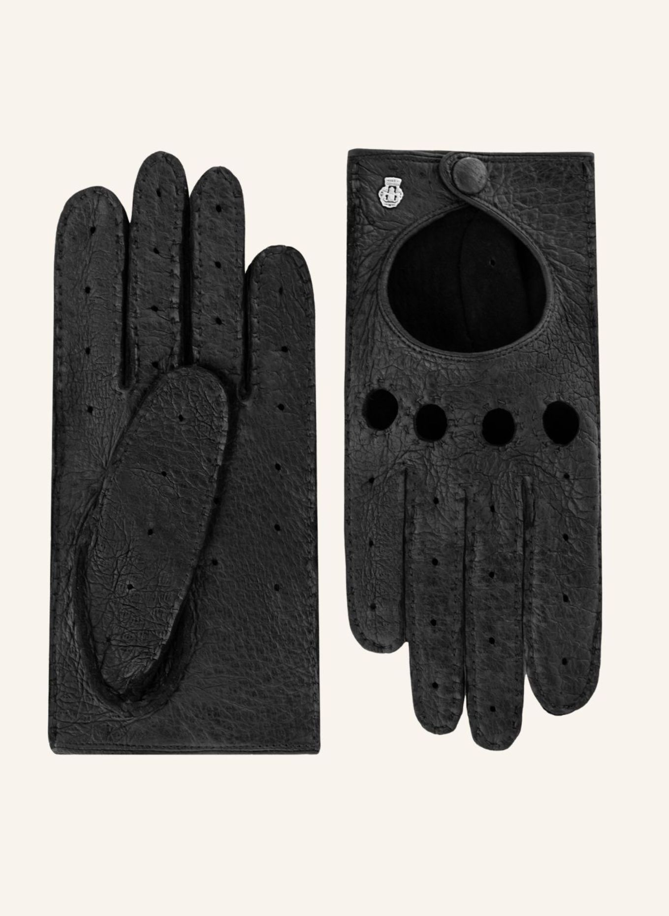 ROECKL Lederhandschuhe LUGANO AUTOFAHRER: SCHWARZ