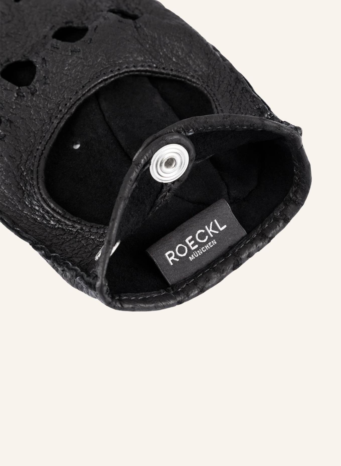 ROECKL Lederhandschuhe COMO AUTOFAHRER: SCHWARZ