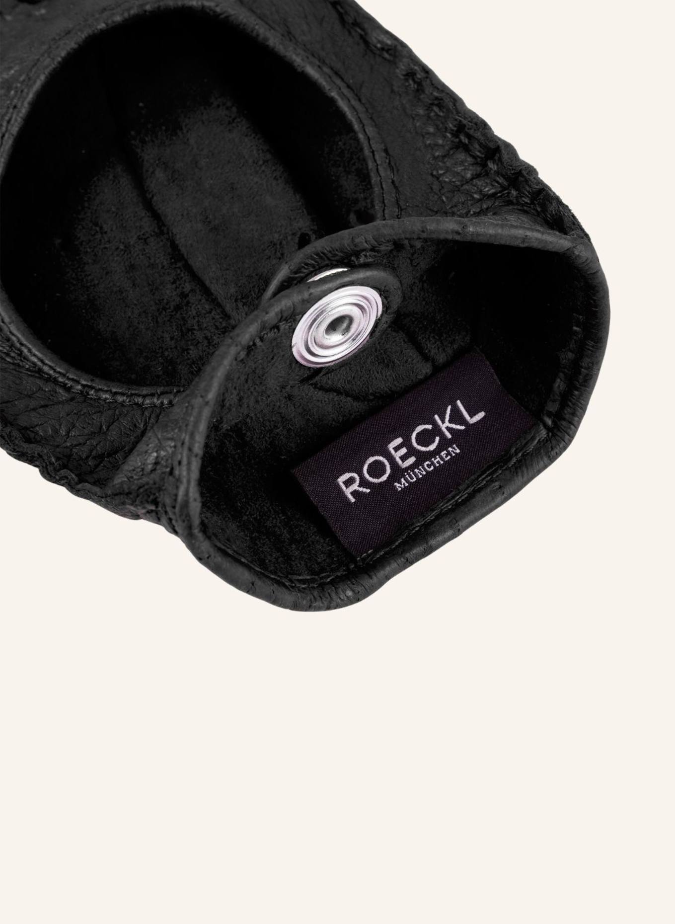 ROECKL Lederhandschuhe LUGANO AUTOFAHRER: SCHWARZ