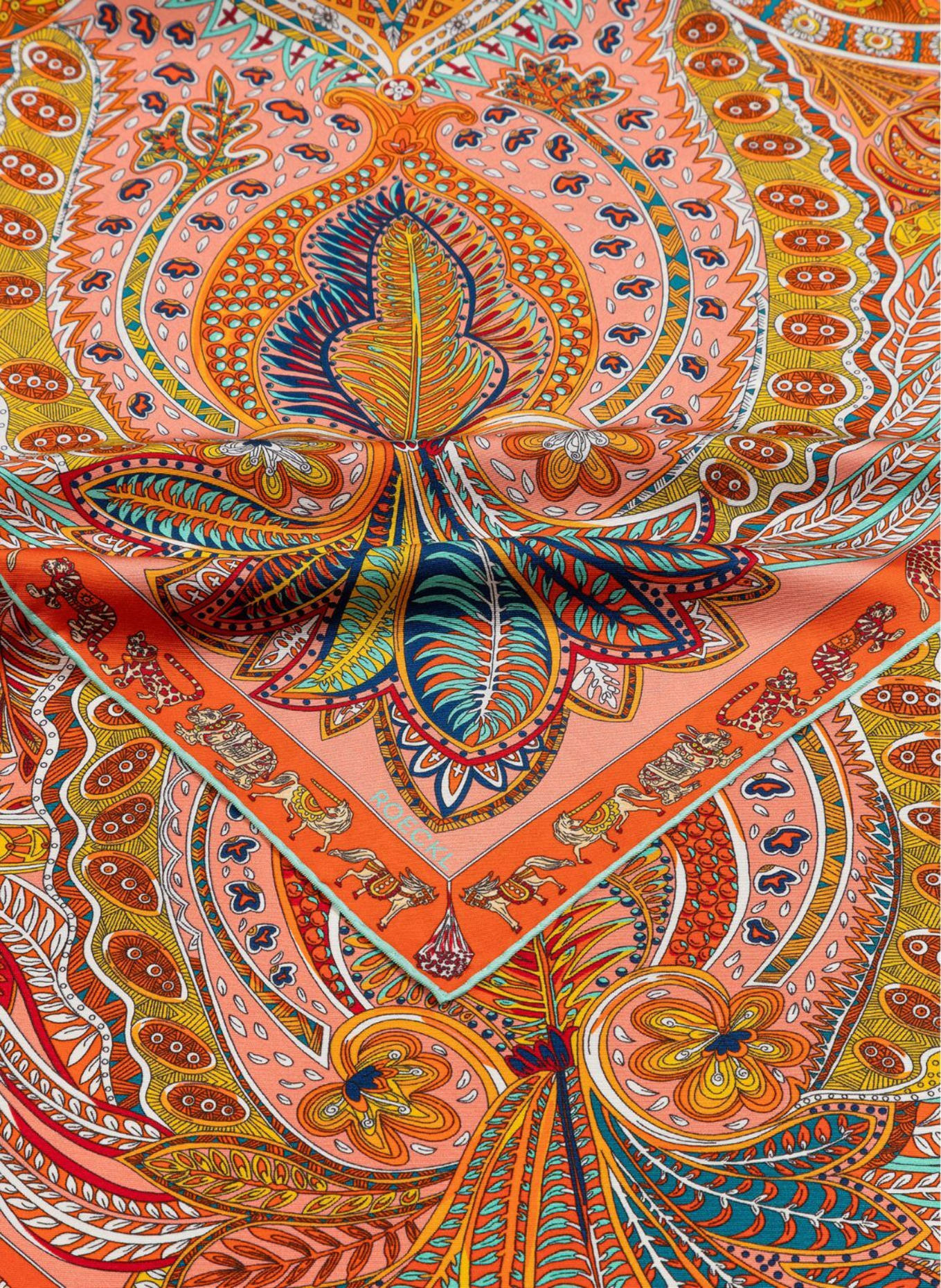 ROECKL Seidentuch VIBRANT PAISLEY: ORANGE