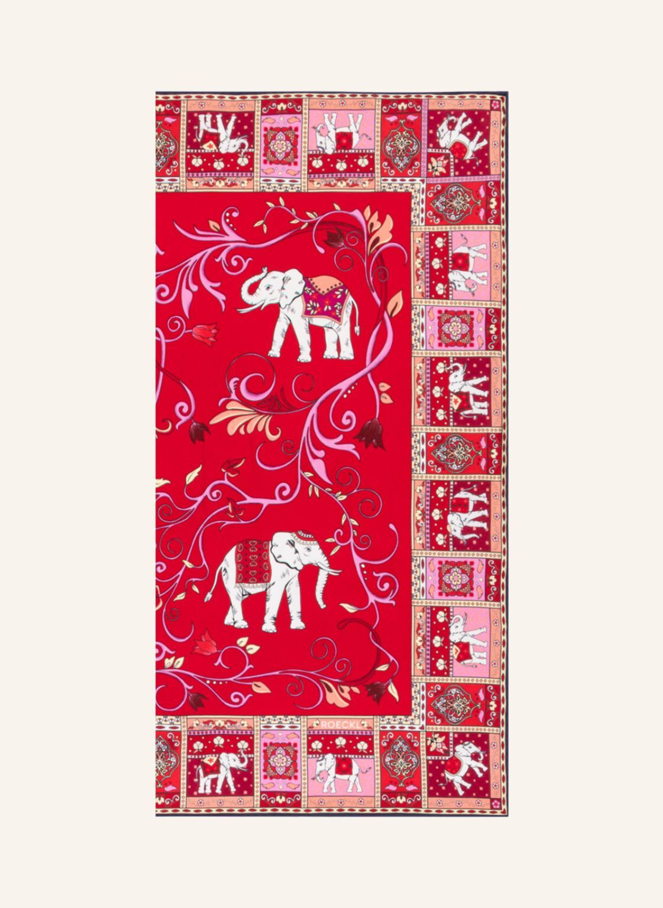 ROECKL Tücher LUCKY ELEPHANT: BEIGE/ ROT