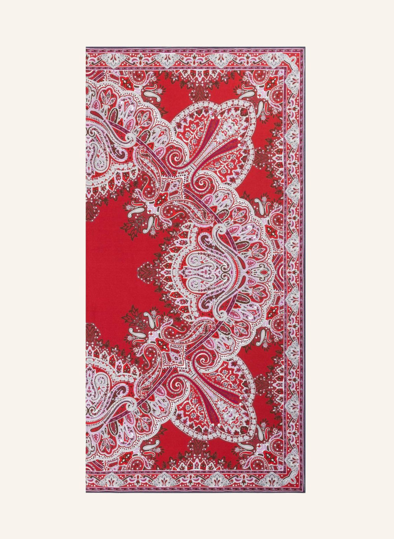 ROECKL Tücher PAISLEY REFLECTION: BEIGE/ ROT