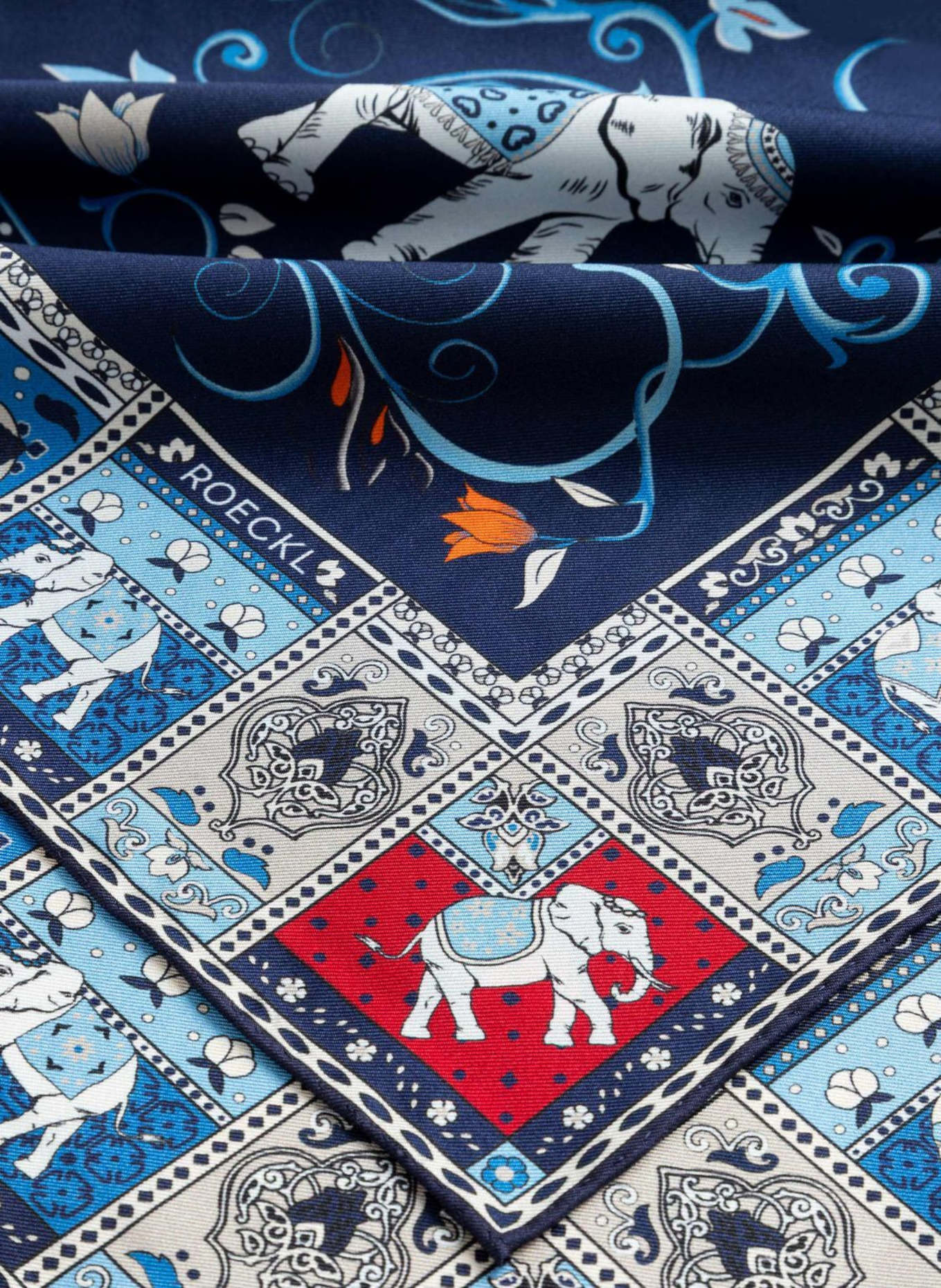 ROECKL Tücher LUCKY ELEPHANT: BLAU/ ROT