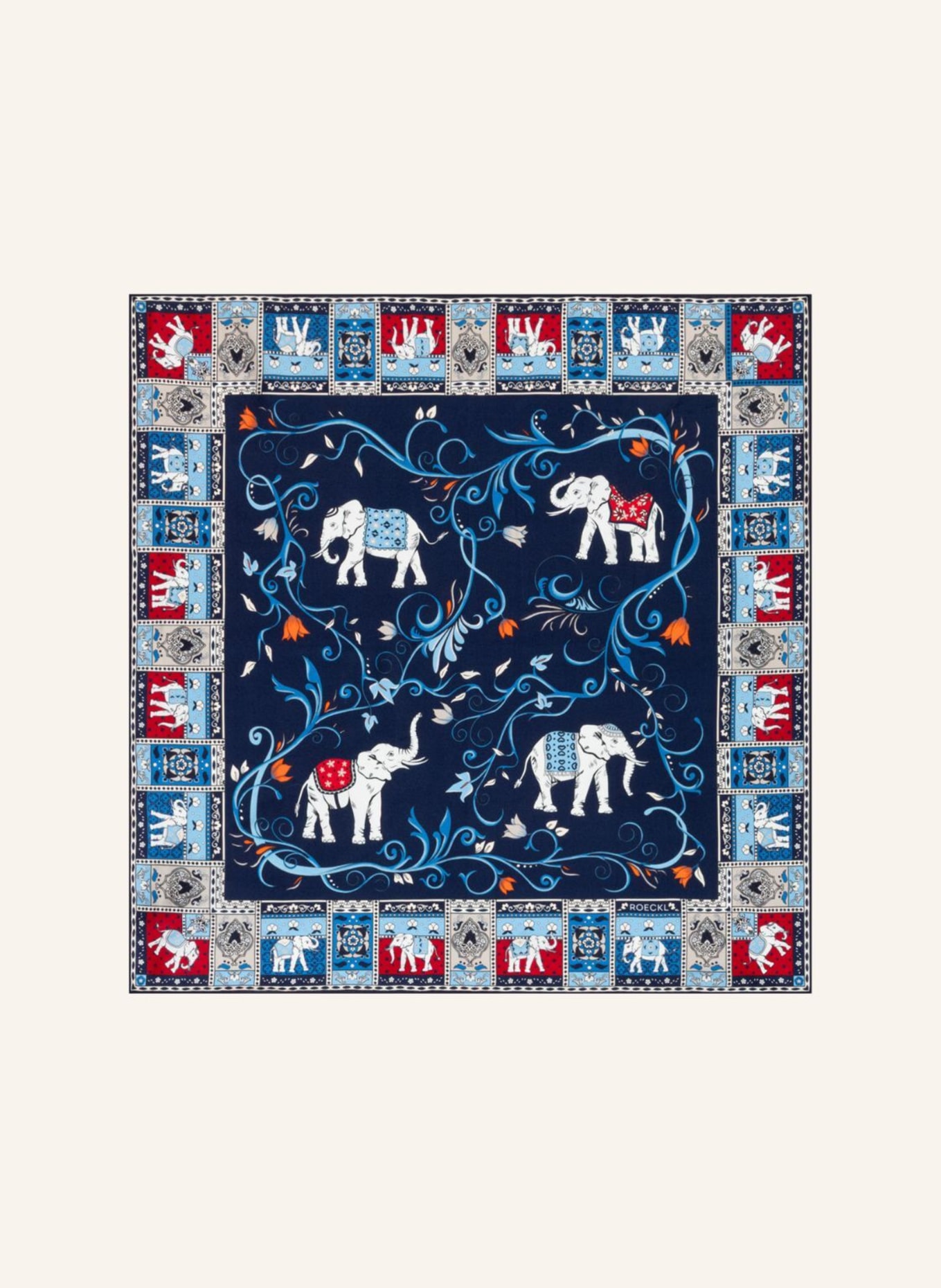 ROECKL Tücher LUCKY ELEPHANT: BLAU/ ROT