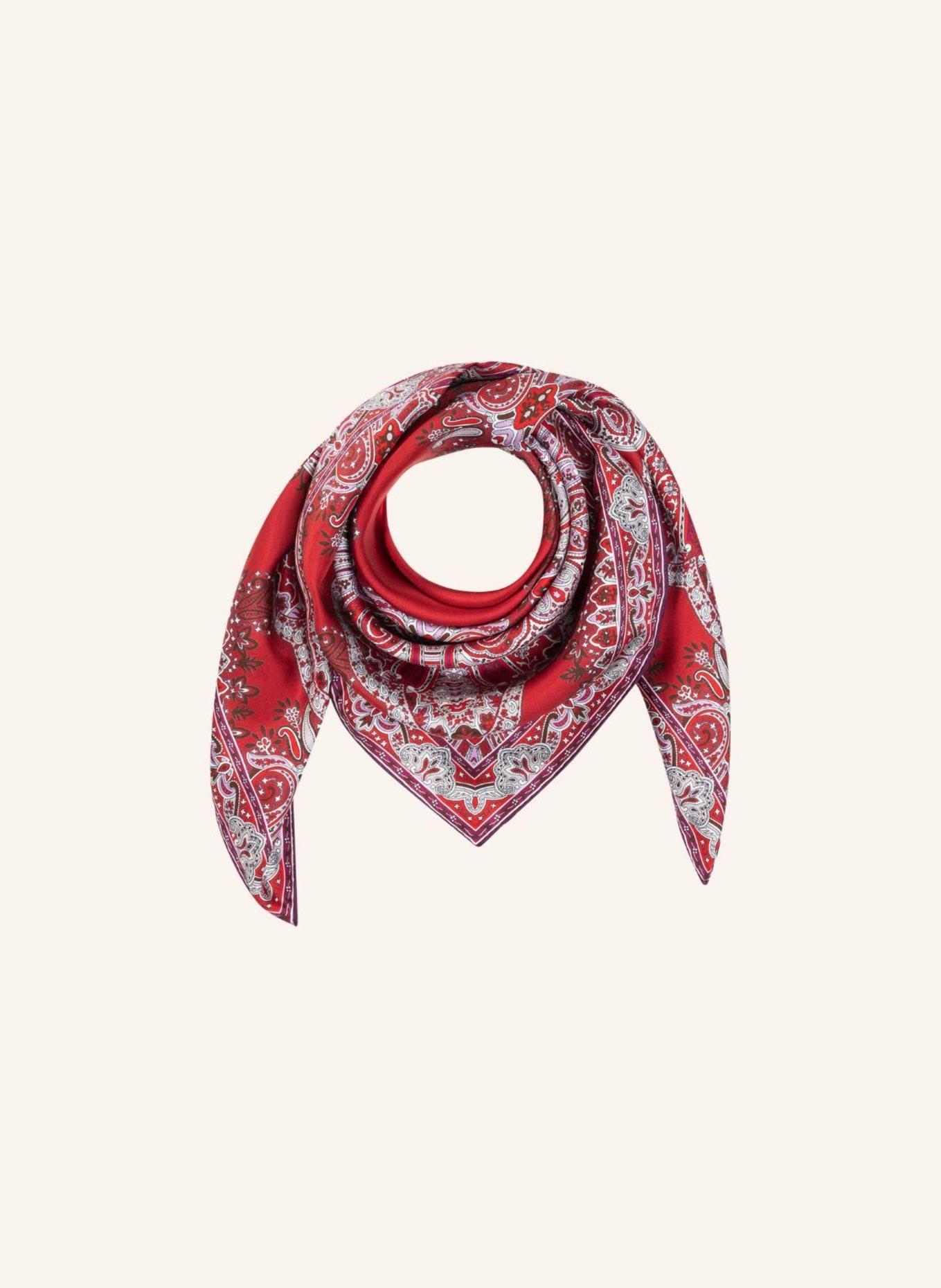 ROECKL Tücher PAISLEY REFLECTION: BEIGE/ ROT