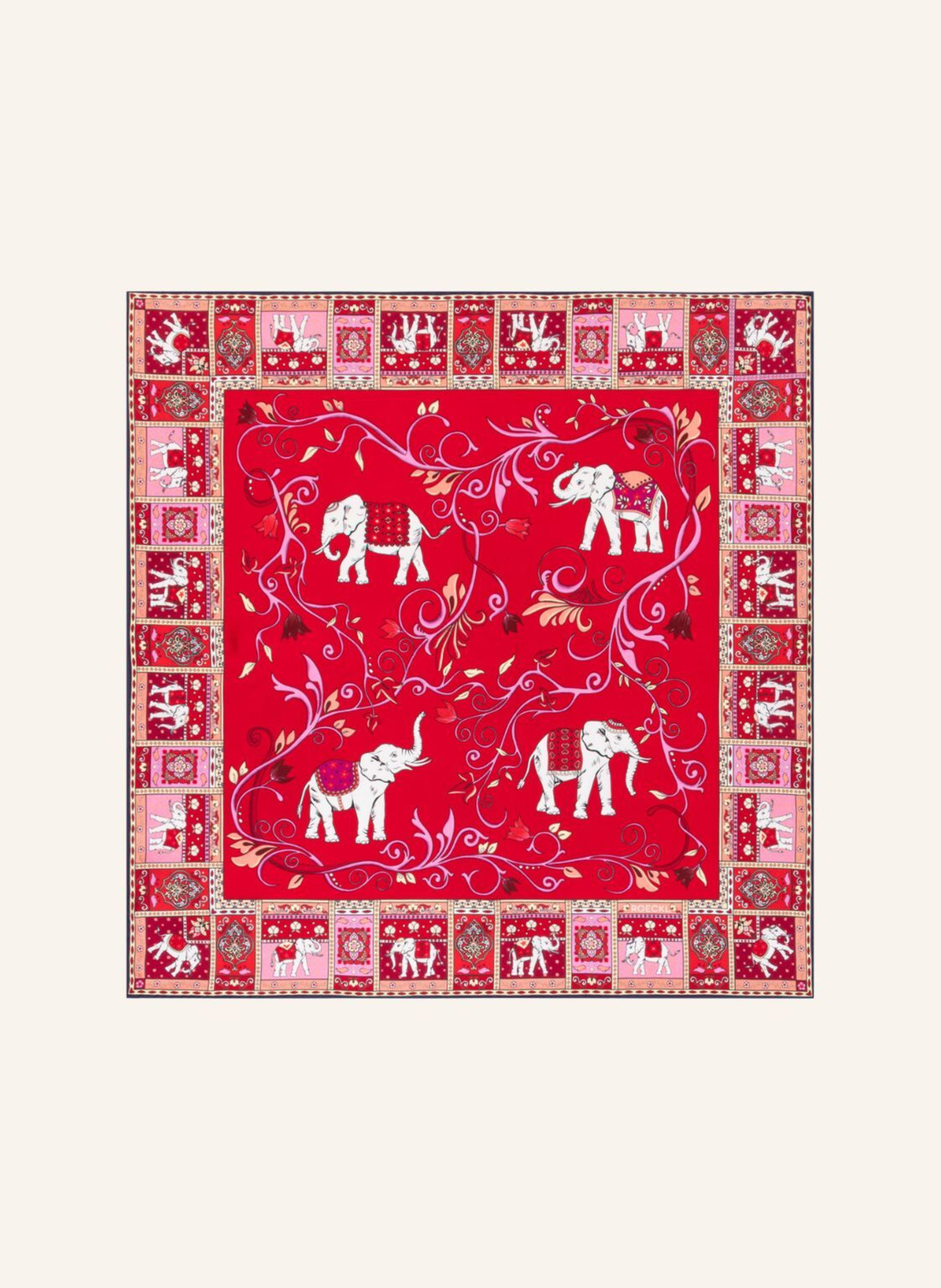 ROECKL Tücher LUCKY ELEPHANT: BEIGE/ ROT
