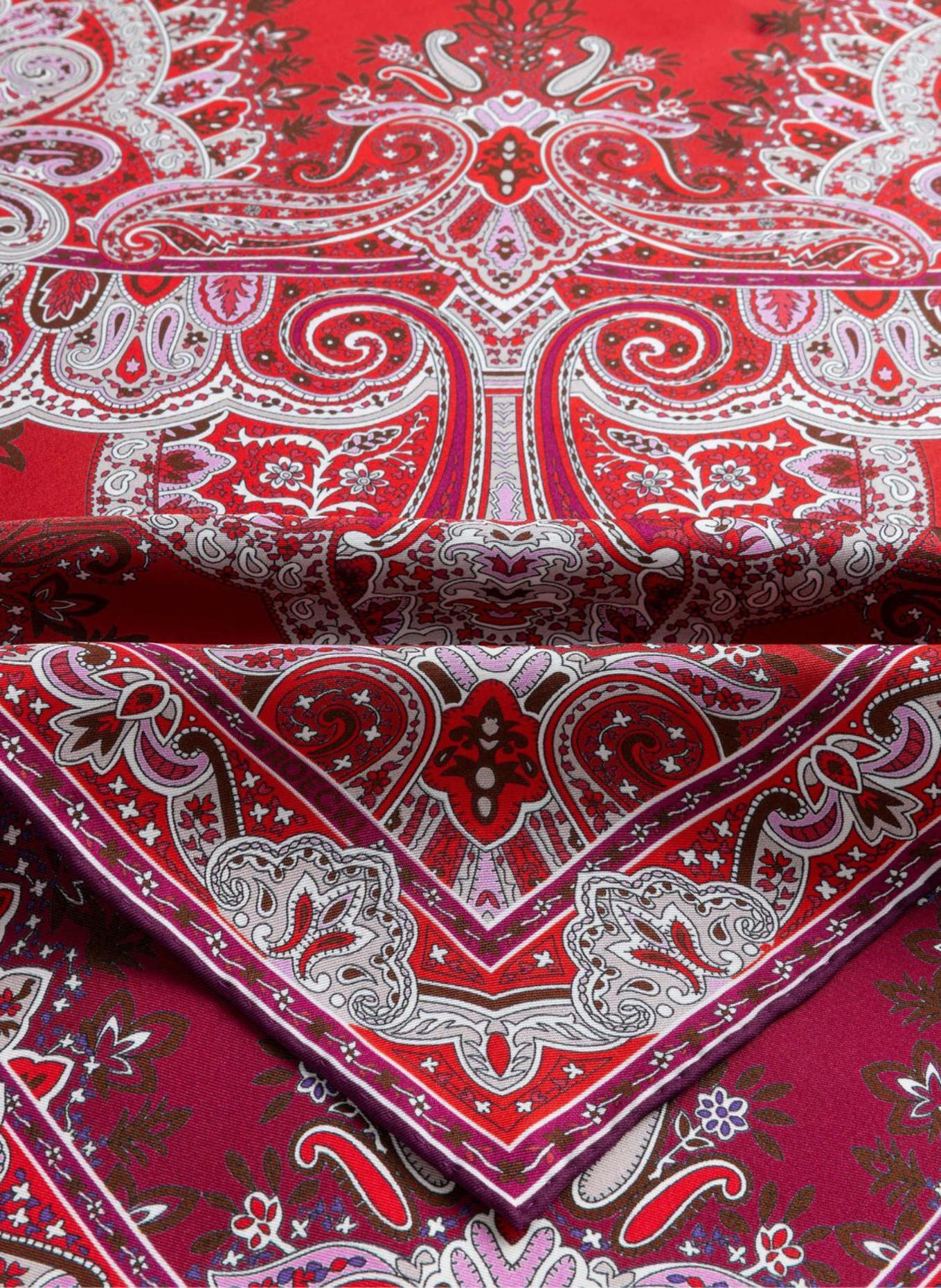 ROECKL Tücher PAISLEY REFLECTION: BEIGE/ ROT