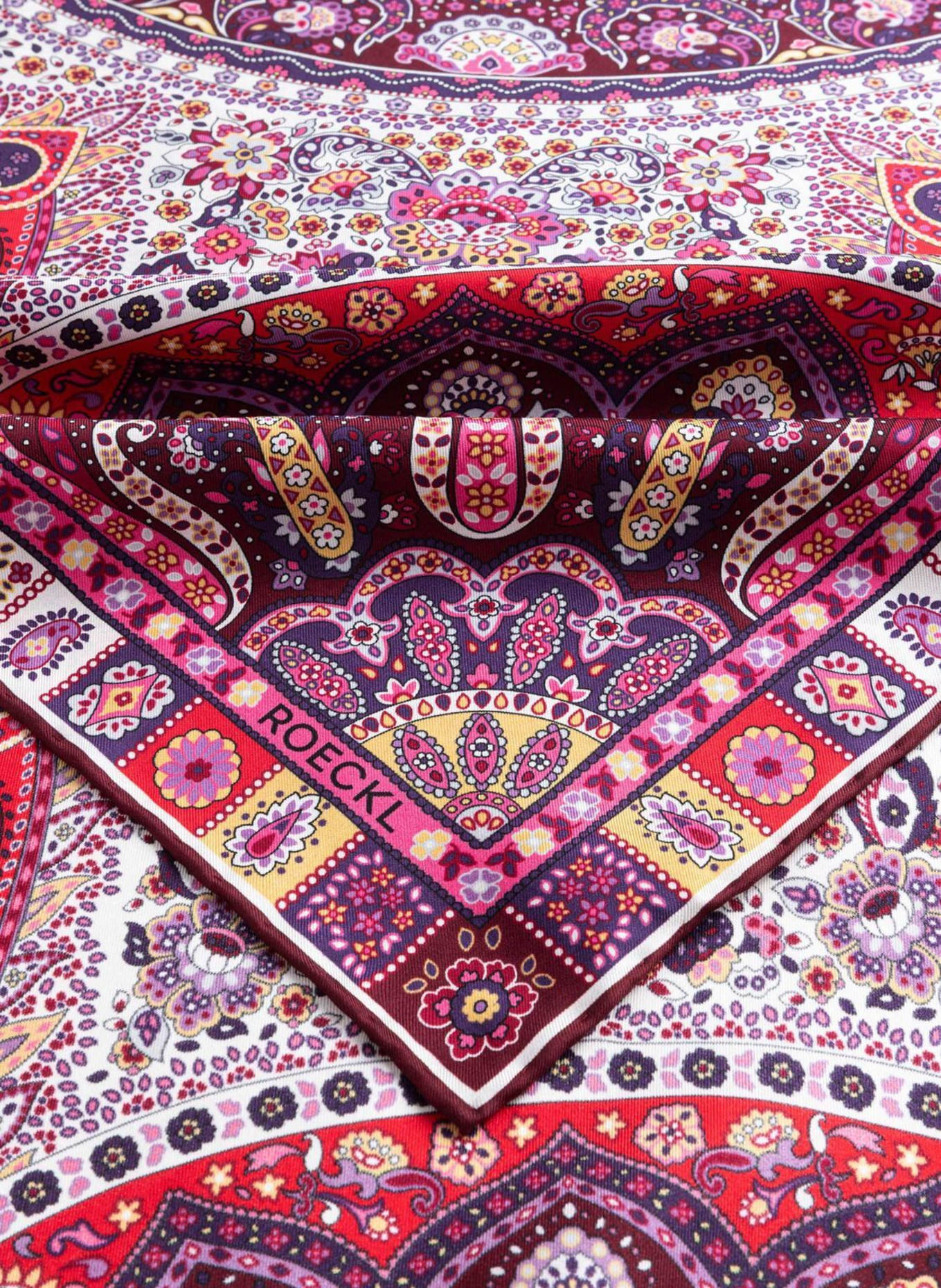 ROECKL Tücher SMALL CIRCULAR PAISLEY: LILA/ DUNKELLILA/ ROSA