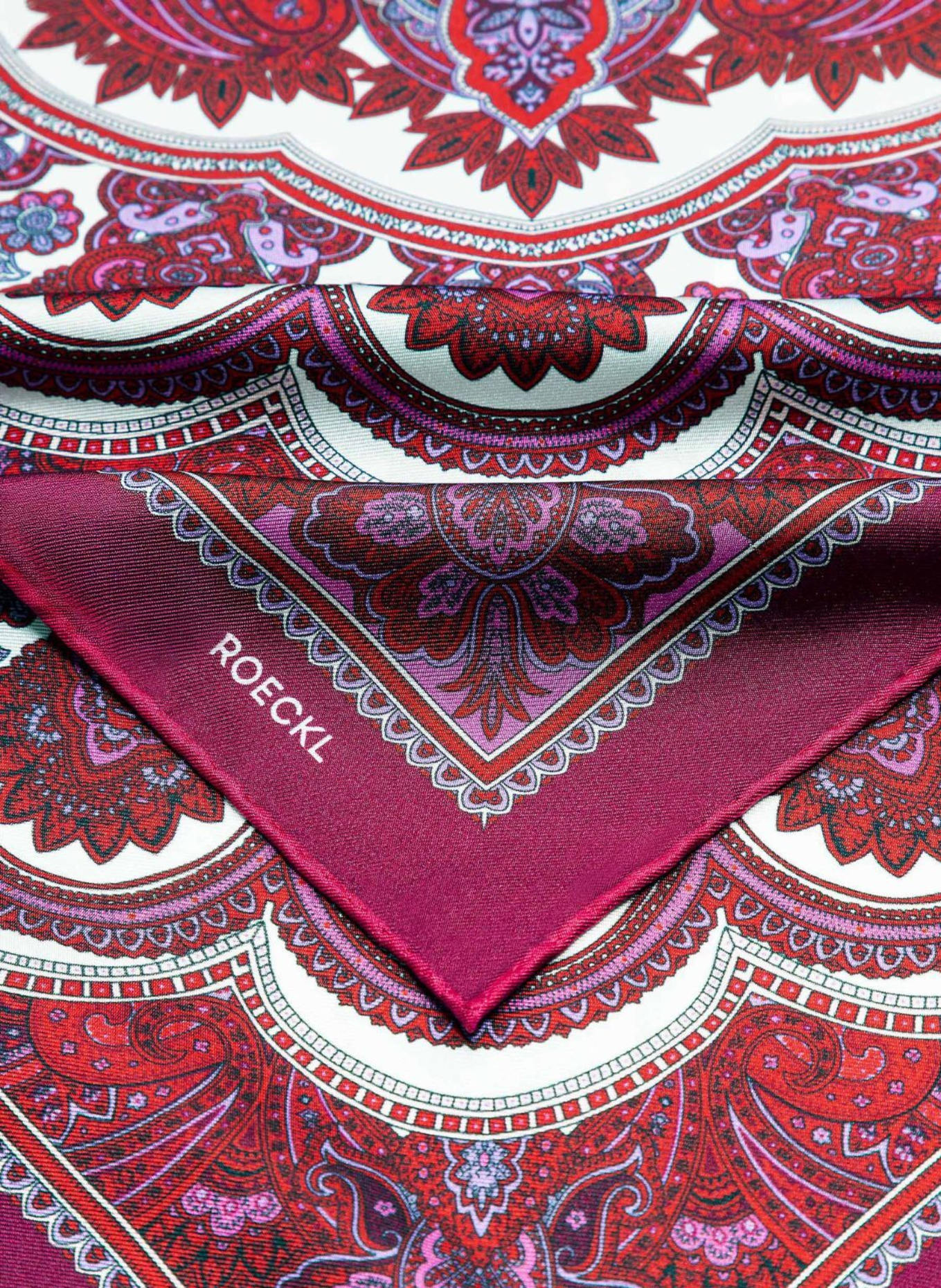 ROECKL Tücher FINE PAISLEY: LILA/ DUNKELLILA/ ROSA