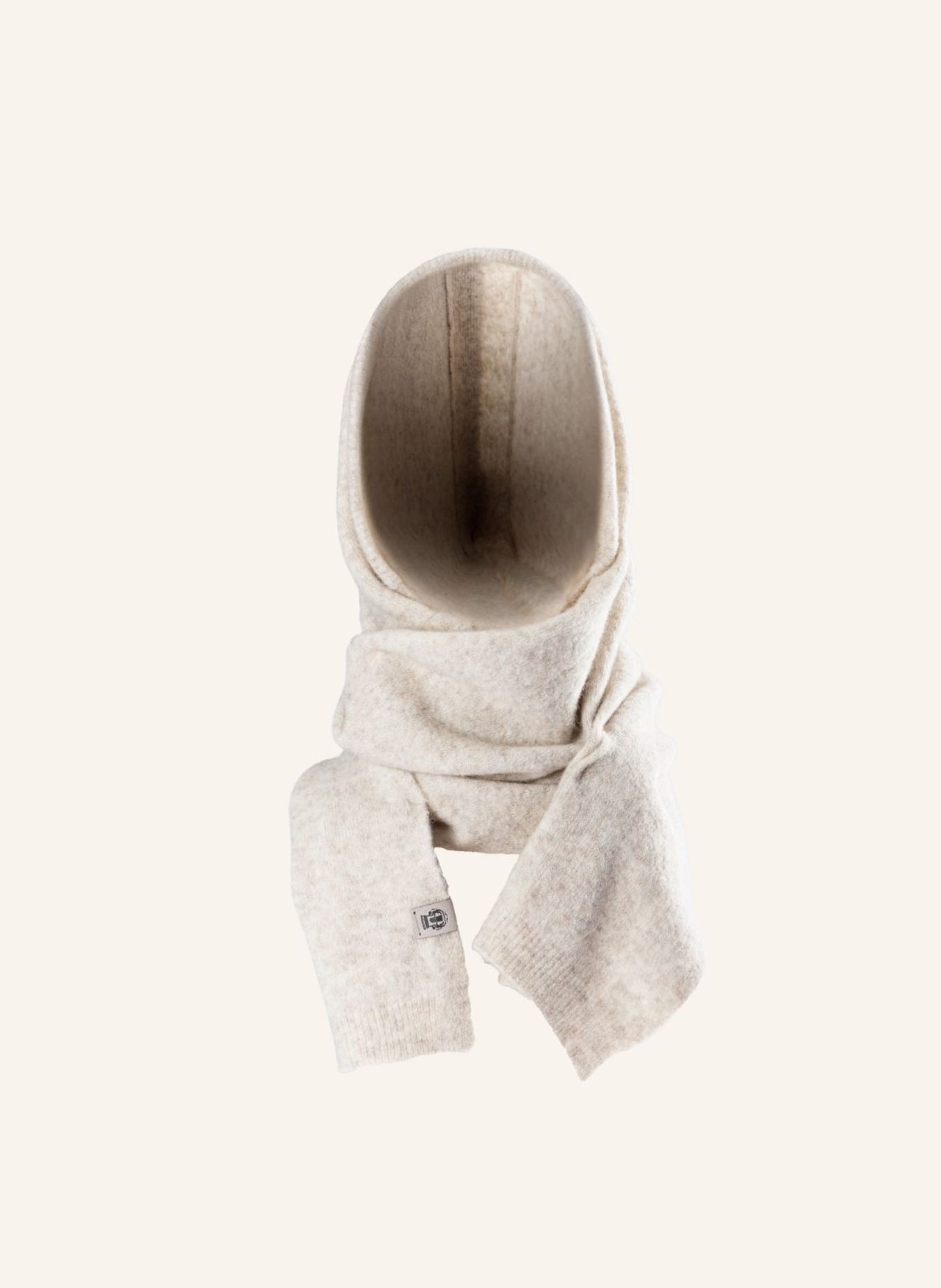 ROECKL Gebreide sjaal van yak en alpaca SOFT CLOUD SJAAL MET CAPUCHON: CRÈME
