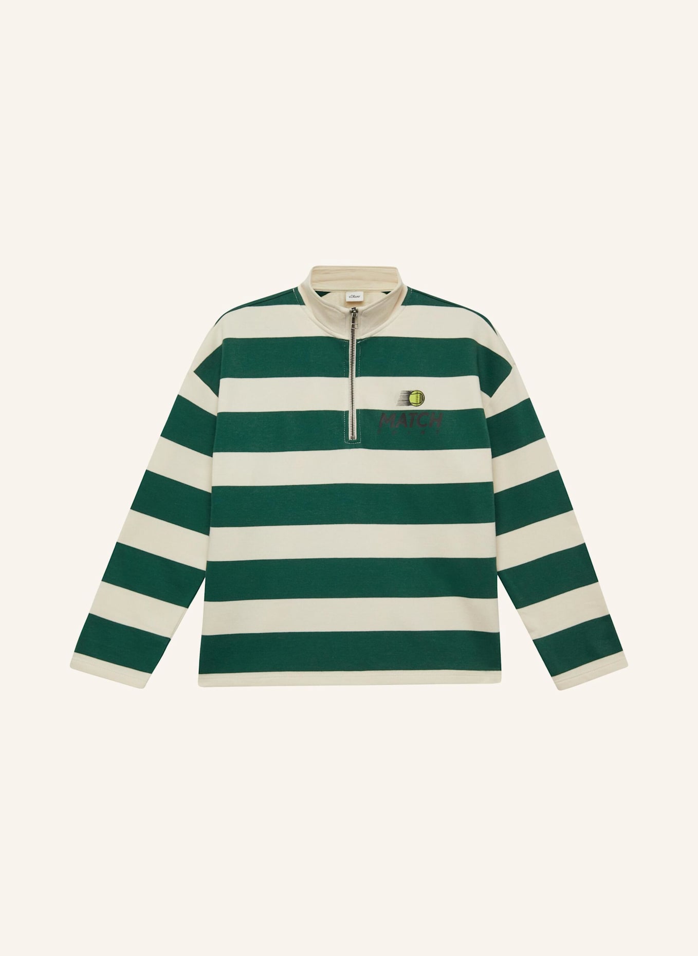 s.Oliver Sweatshirt: CREME/ GRÜN