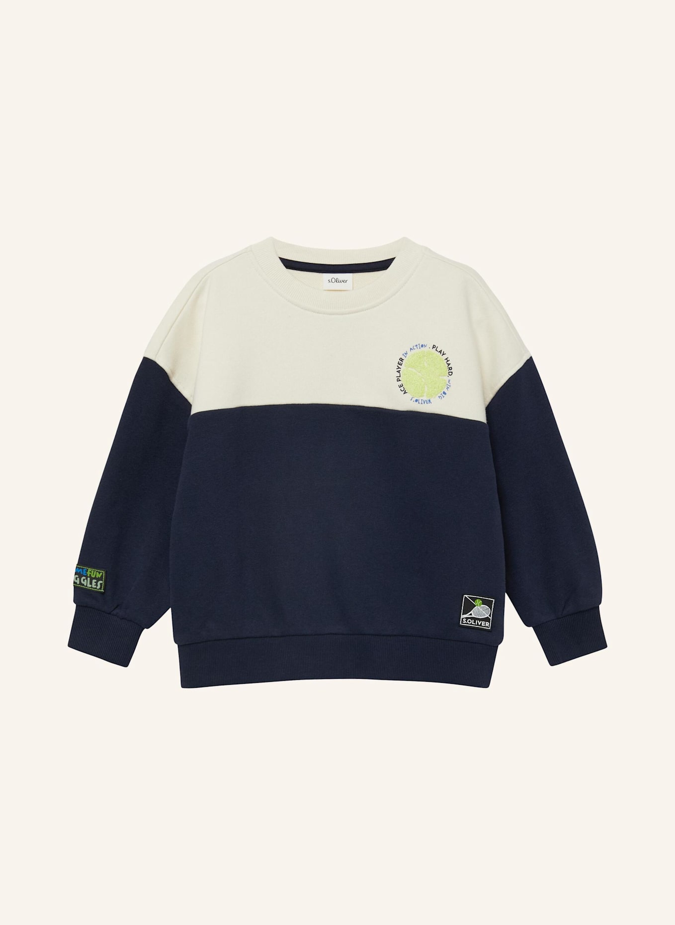s.Oliver Sweatshirt: BLAU/ CREME