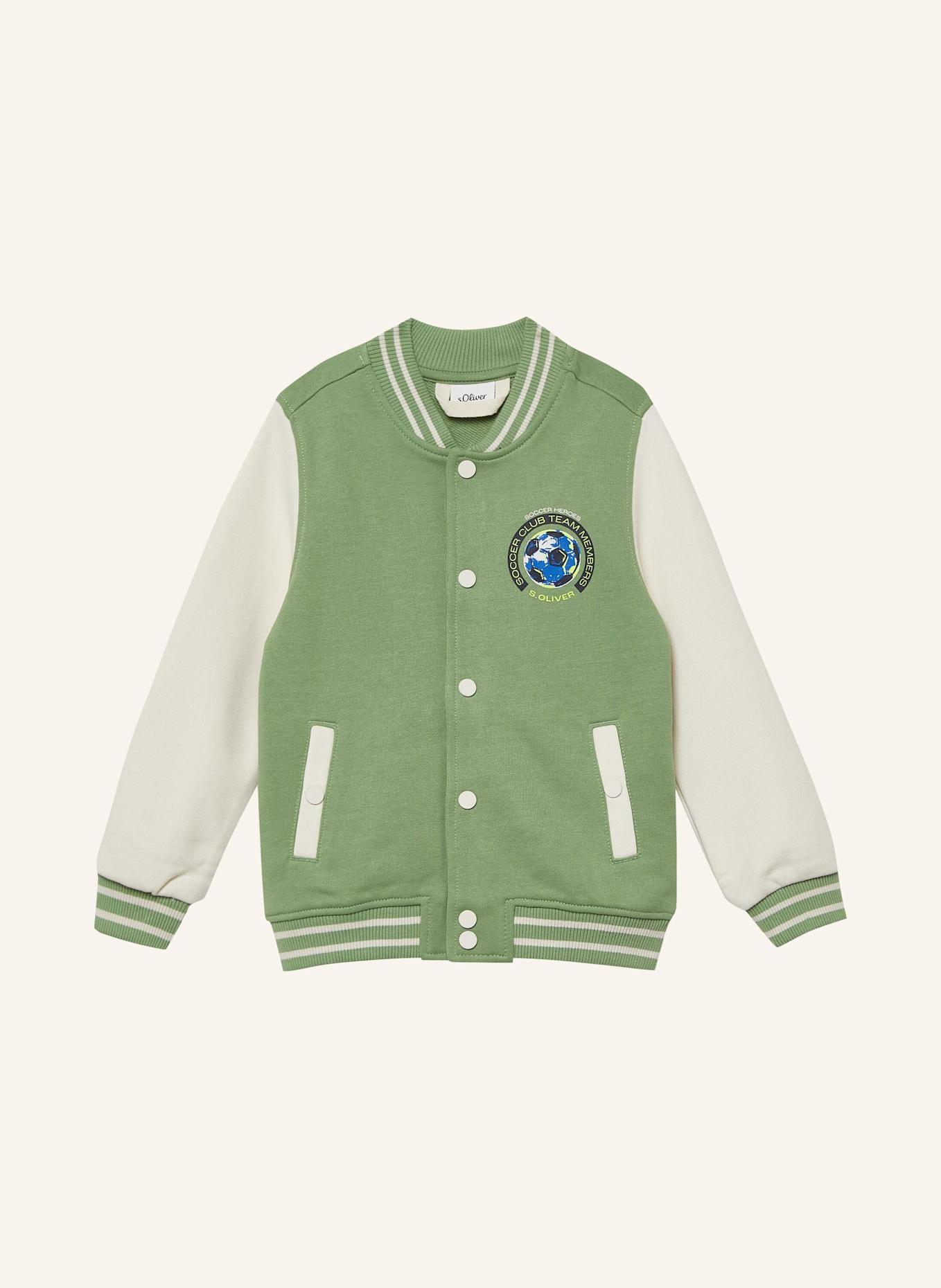 s.Oliver Sweatshirt Jacke: GRÜN