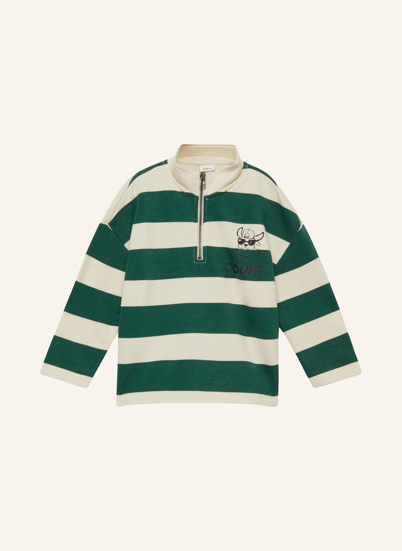 s.Oliver Sweatshirt: CREME/ GRÜN