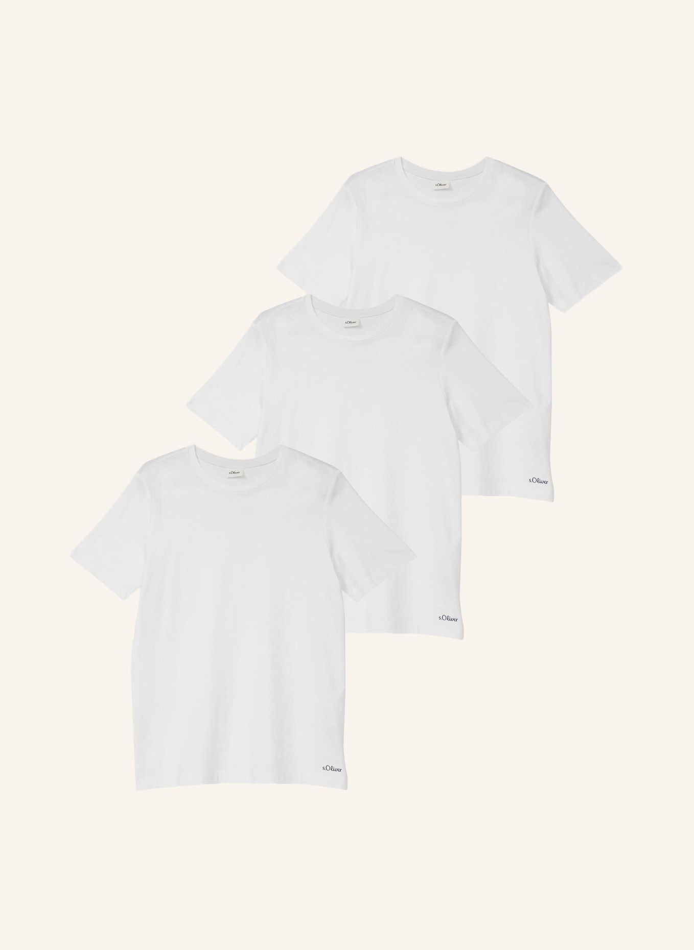 s.Oliver RED 3er-Pack T-Shirts: WEISS